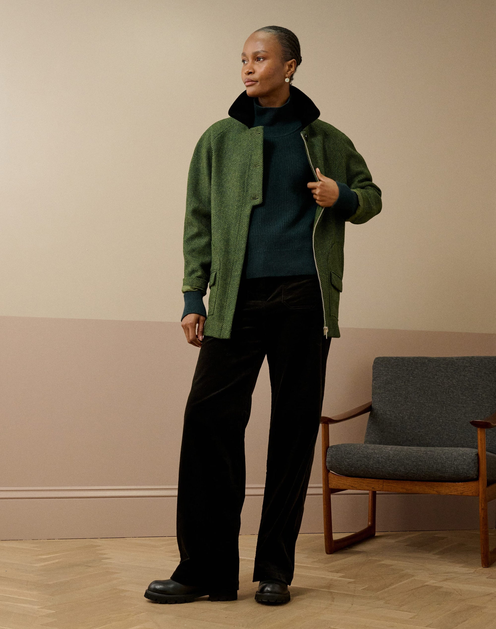 Cashmere Ribbed Week End Polo Neck