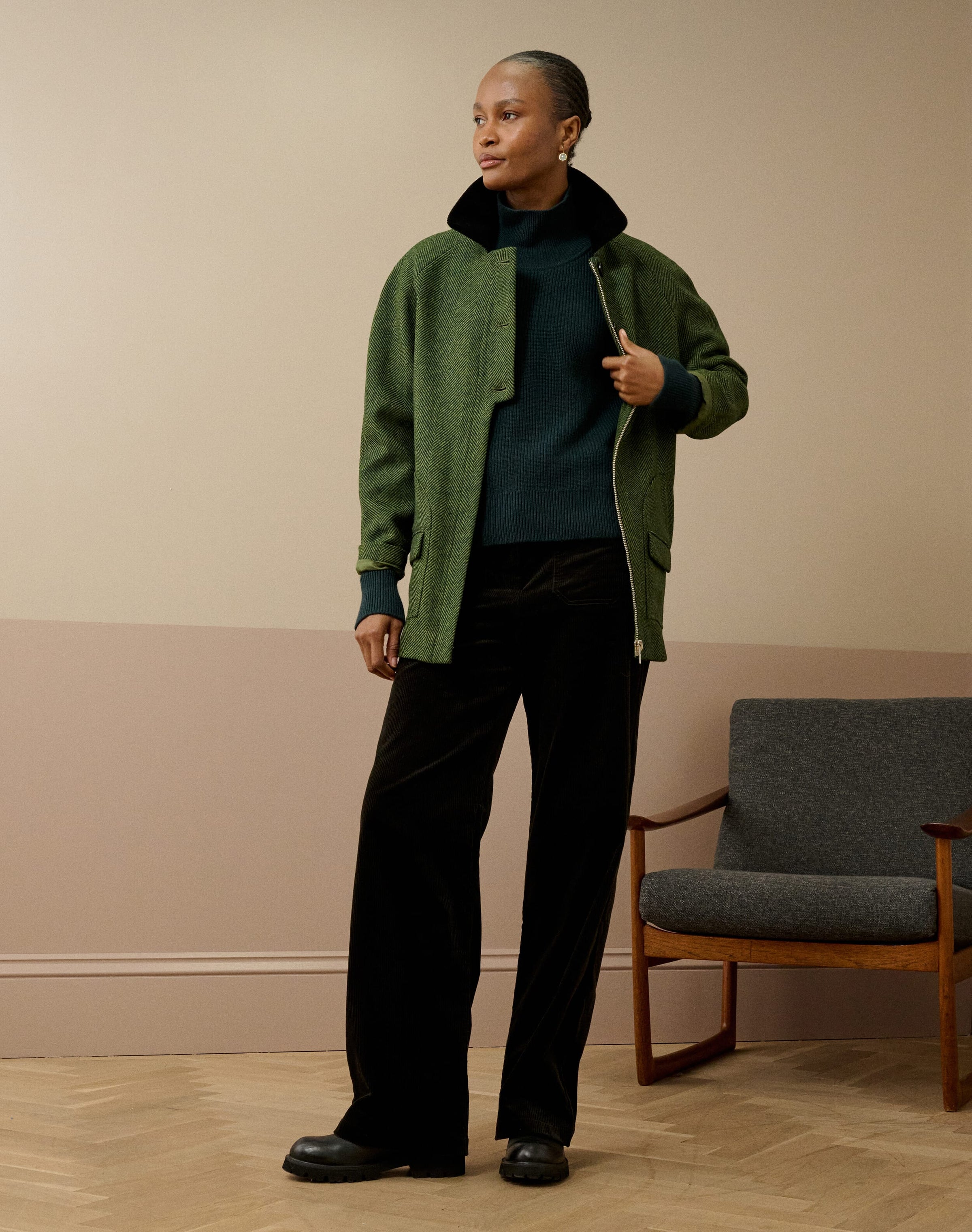 Cashmere Ribbed Week End Polo Neck