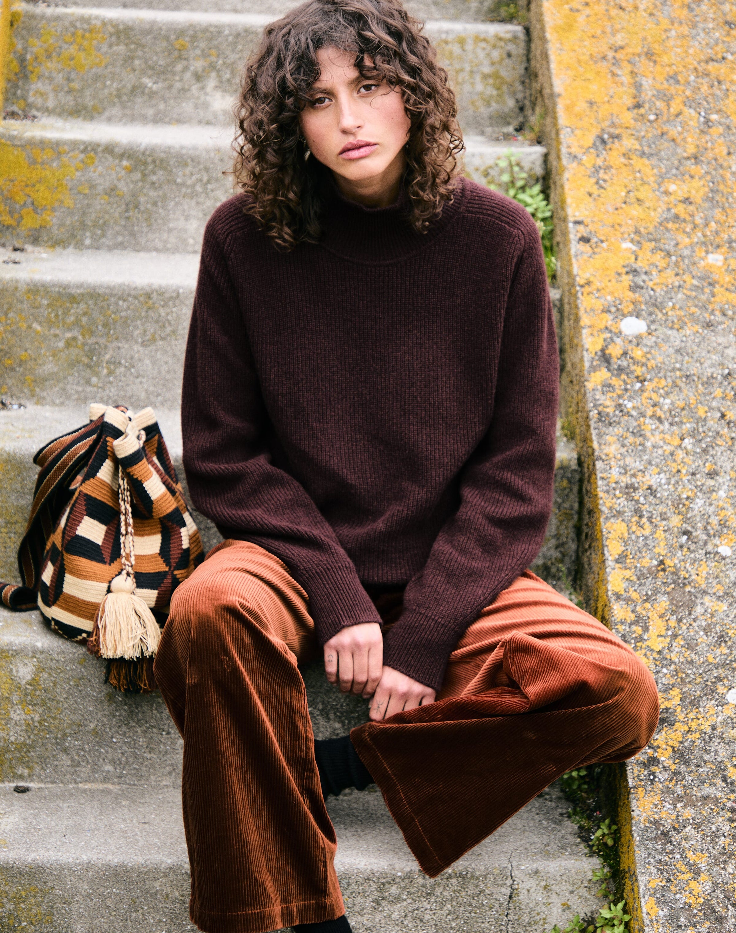 Cashmere Ribbed Week End Polo Neck