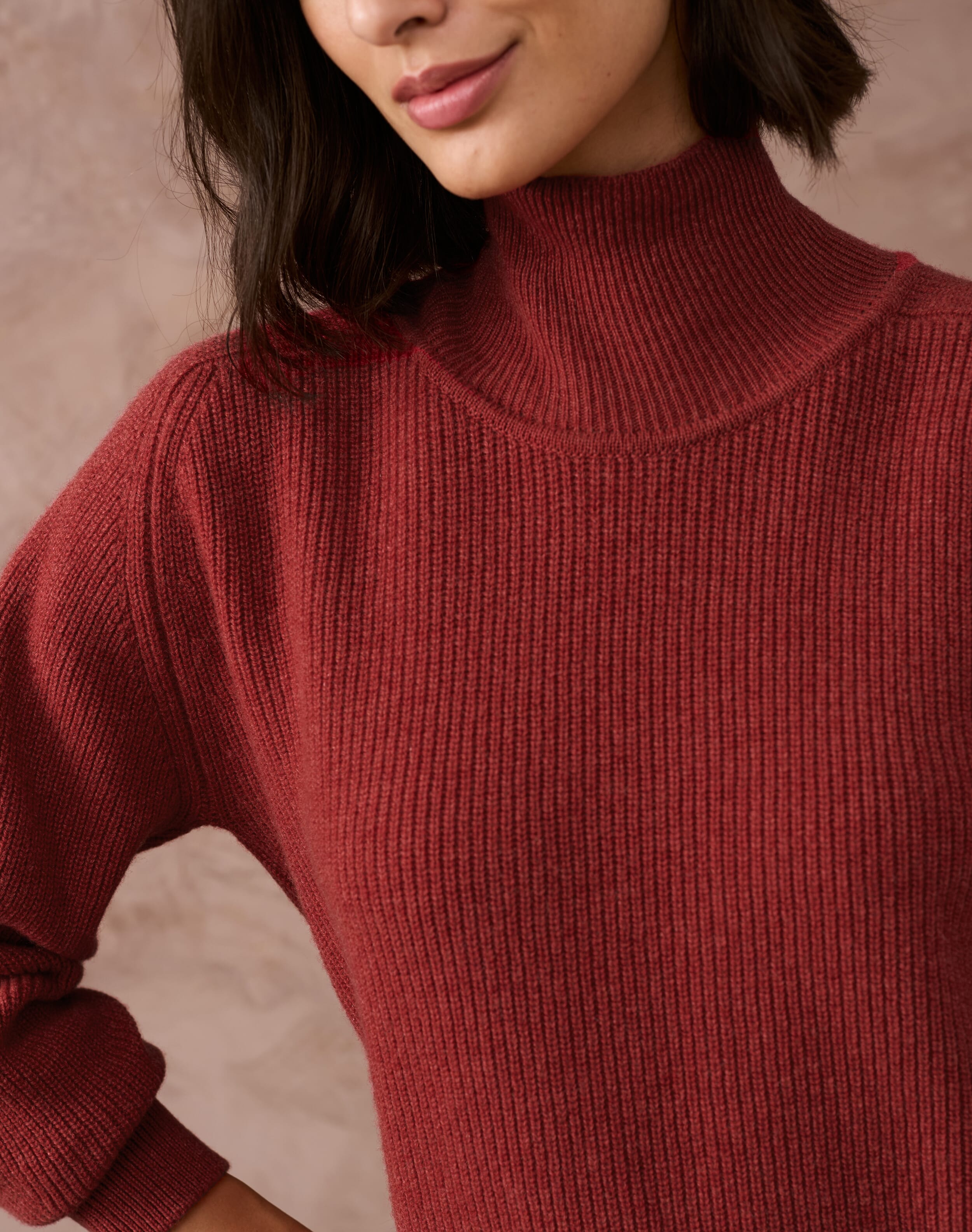 Cashmere Ribbed Week End Polo Neck