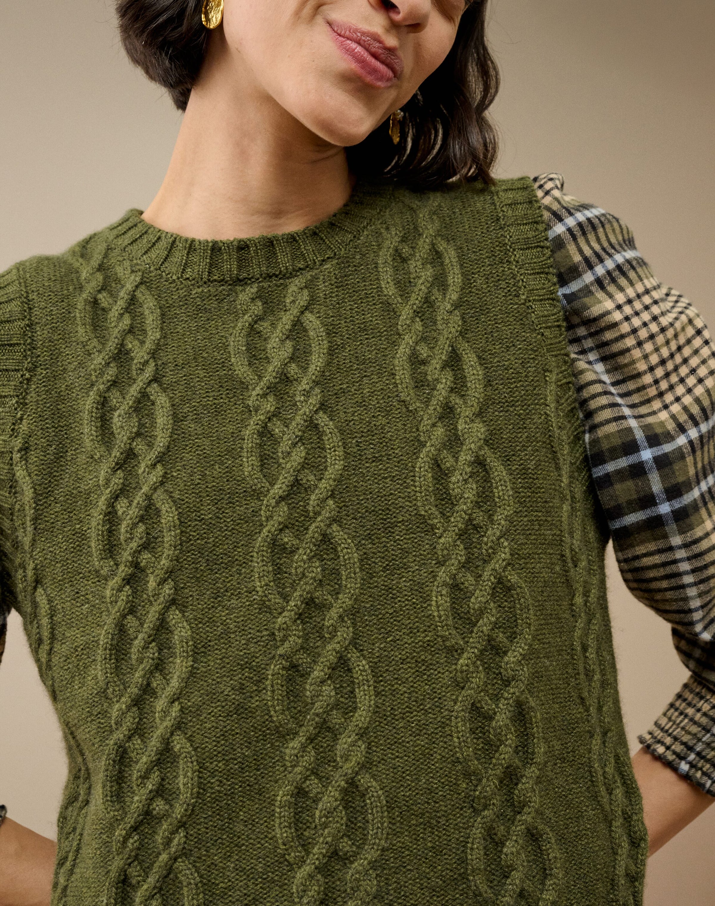 Cashmere Luxe Knit Cable Tank