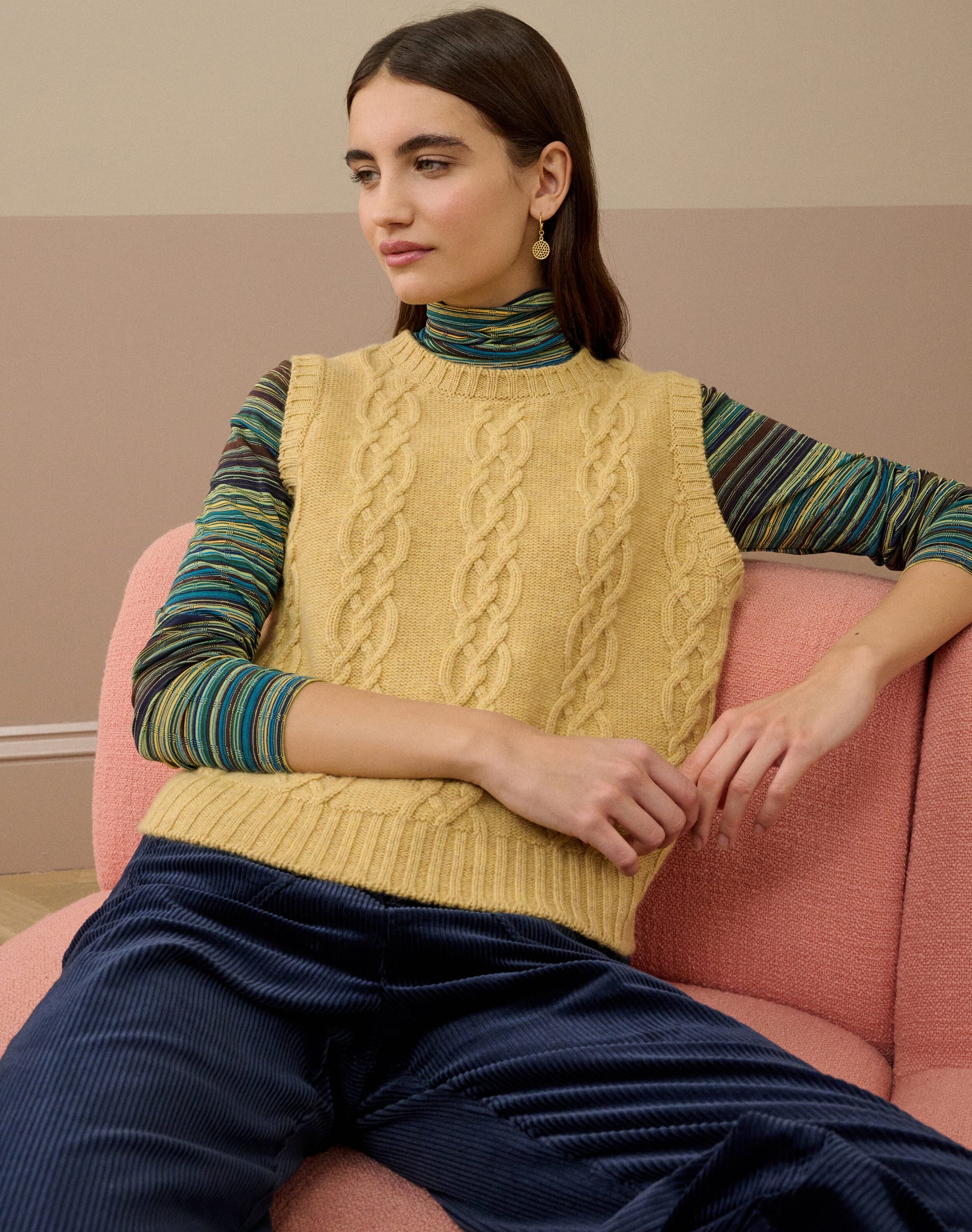 Cashmere Luxe Knit Cable Tank
