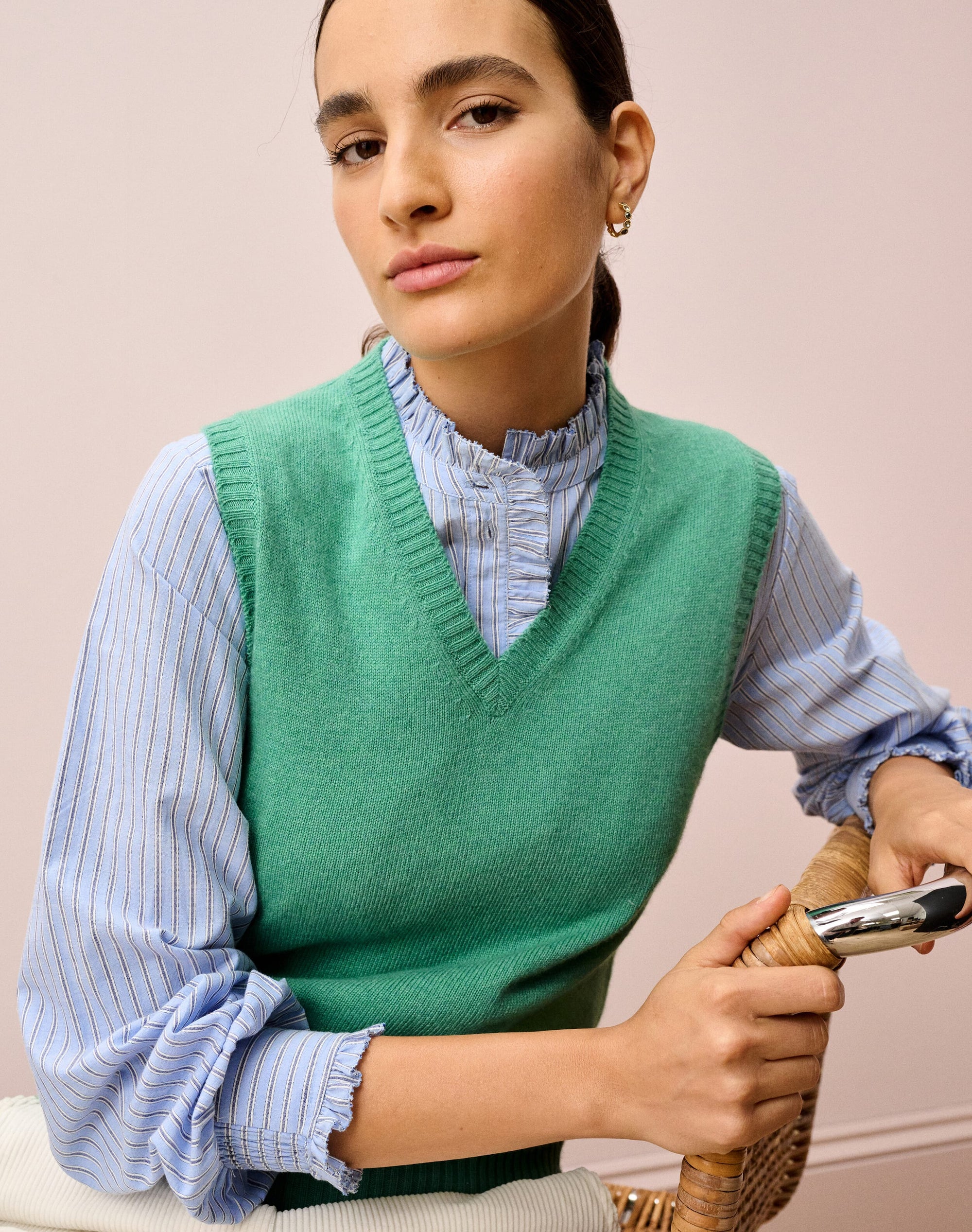 Cashmere V Neck Tank