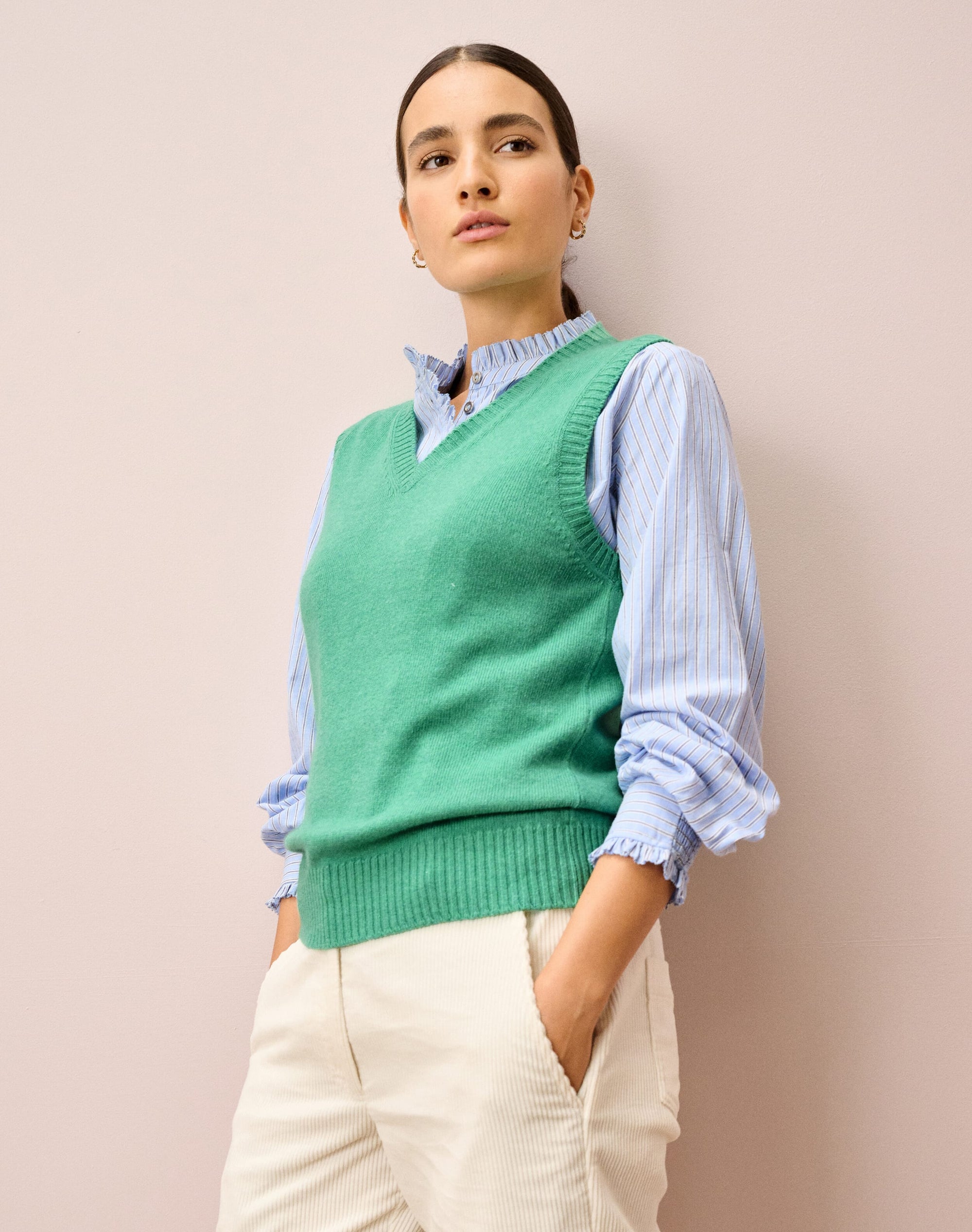 Cashmere V Neck Tank