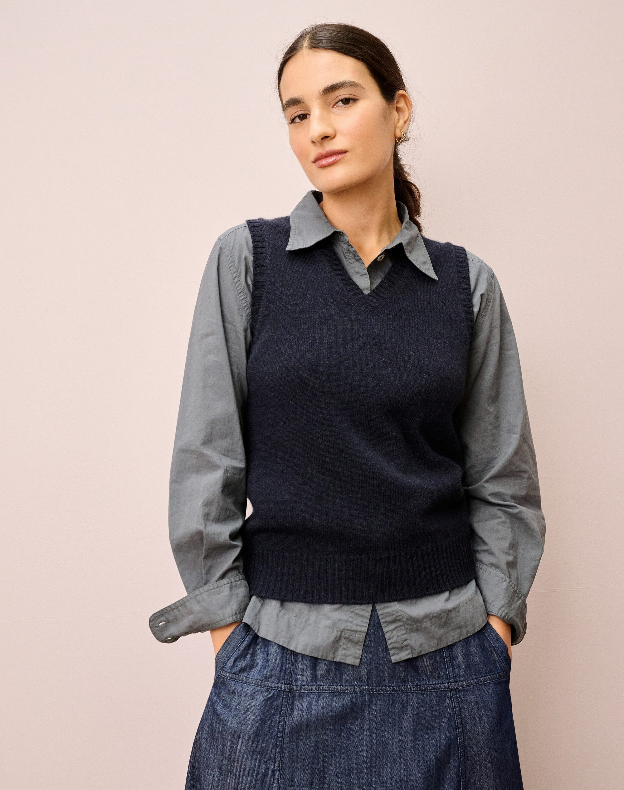 Cashmere V Neck Tank