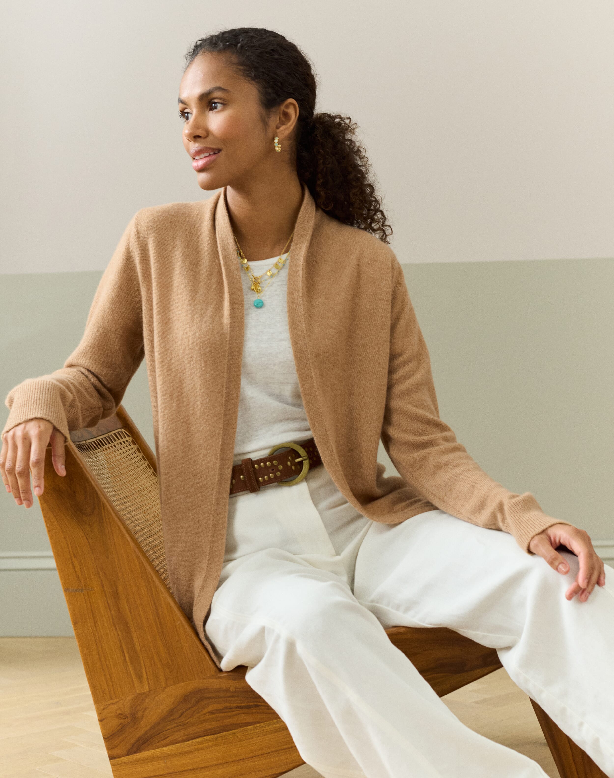 Cashmere Gauzy Shawl Cardigan