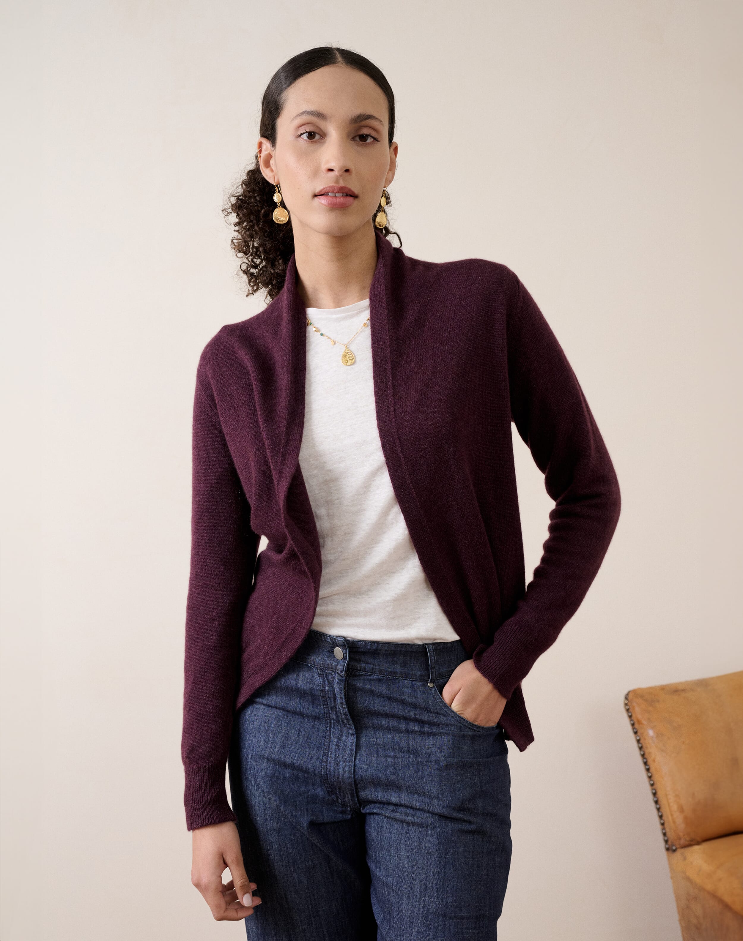 Cashmere Gauzy Shawl Cardigan