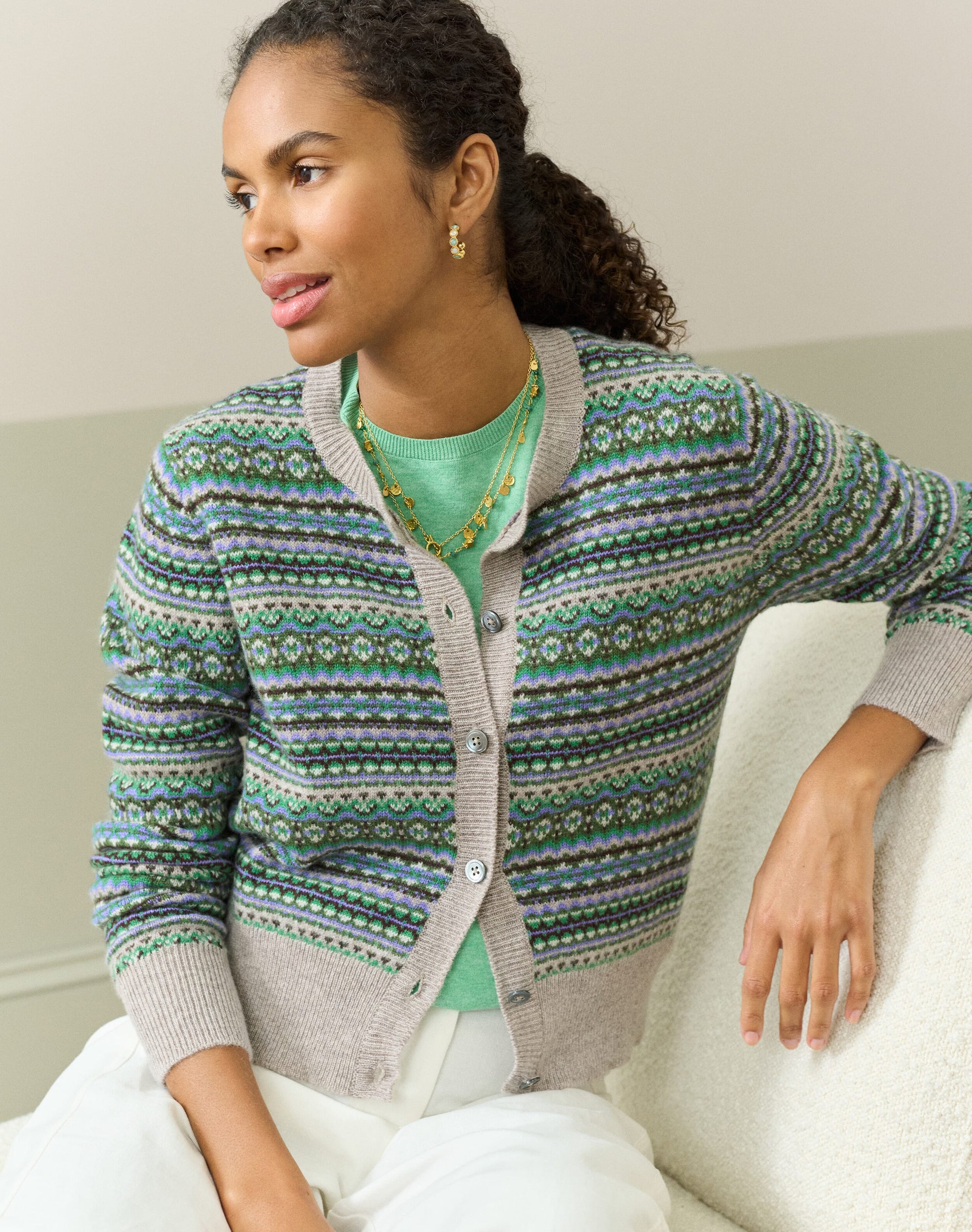 Cashmere Fair Isle Cardigan