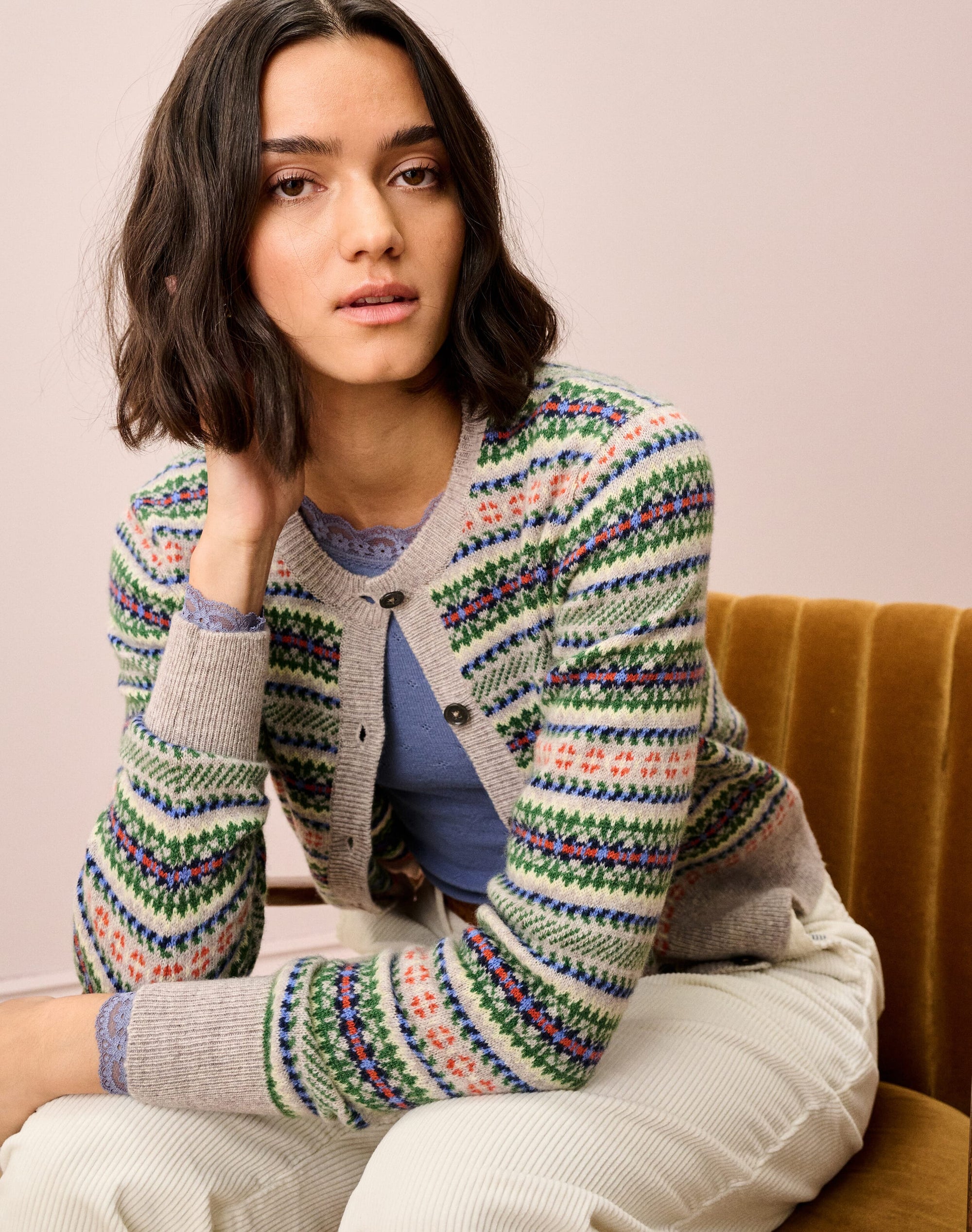 Cashmere Fair Isle Cardigan