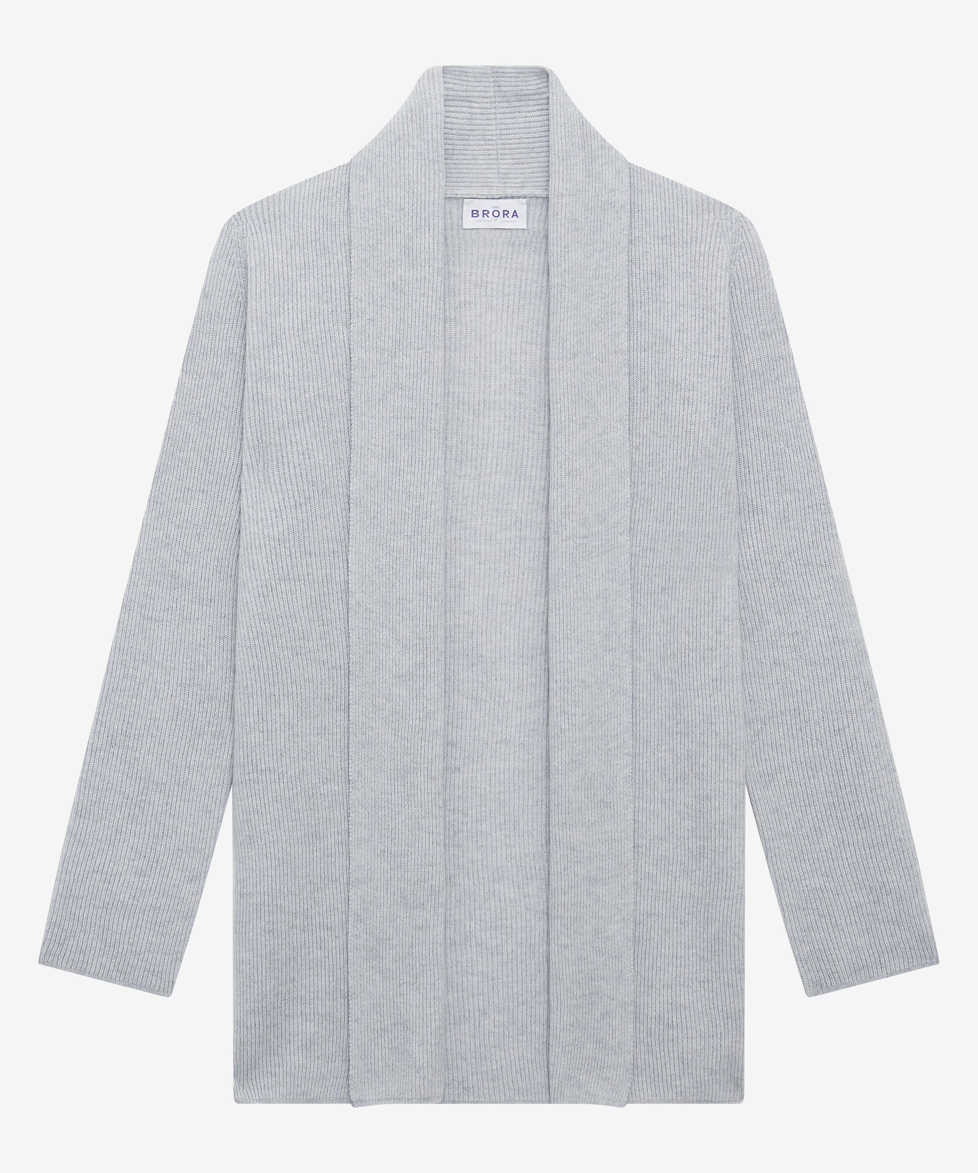 Cashmere Shawl Ribbed Cardigan