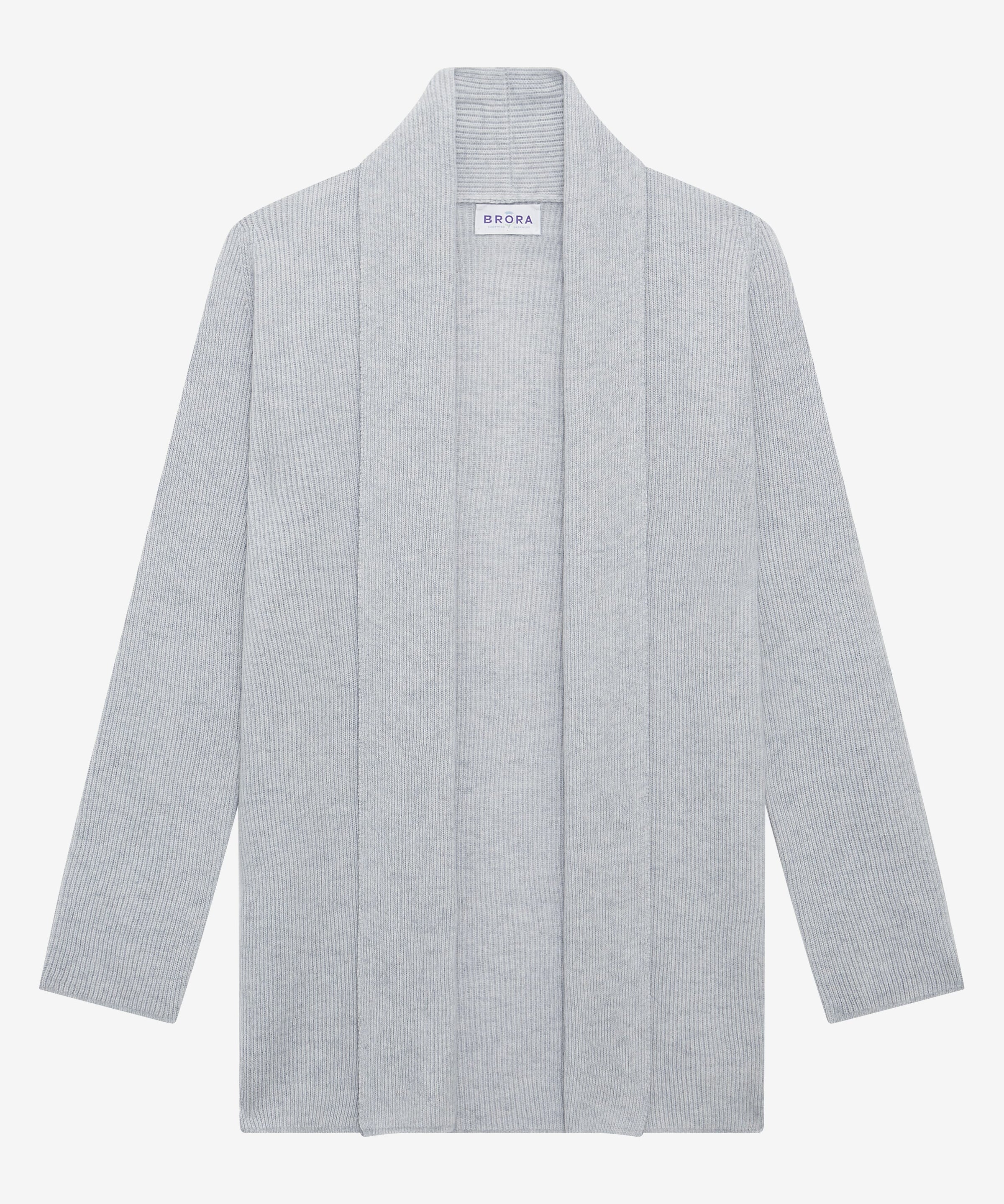 Cashmere Shawl Ribbed Cardigan
