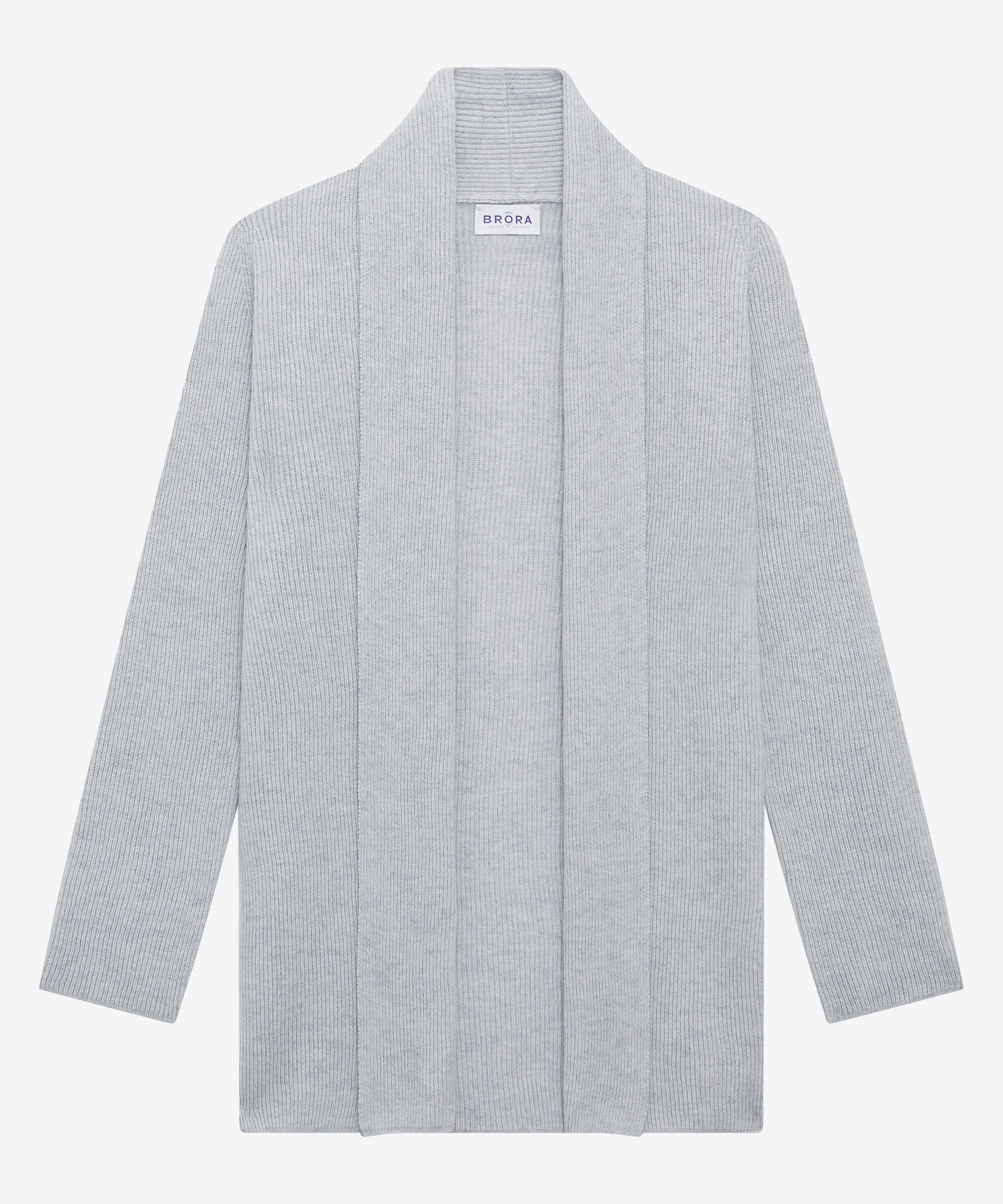 Cashmere Shawl Ribbed Cardigan