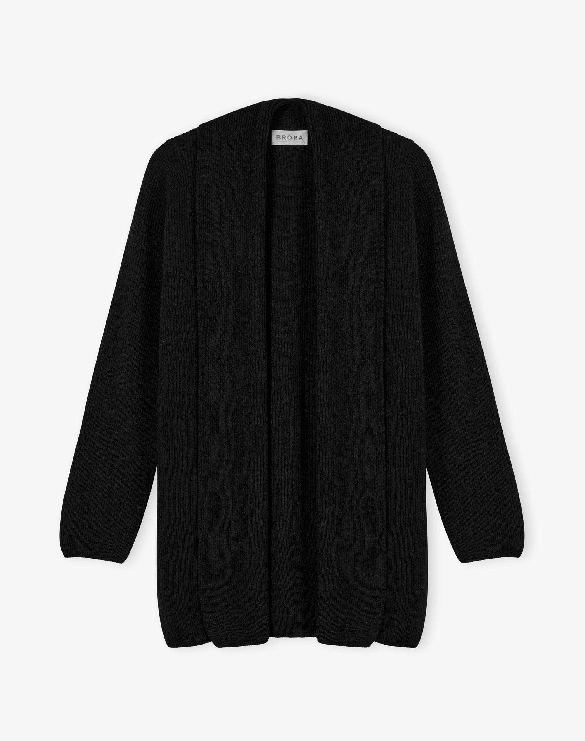 Cashmere Shawl Ribbed Cardigan