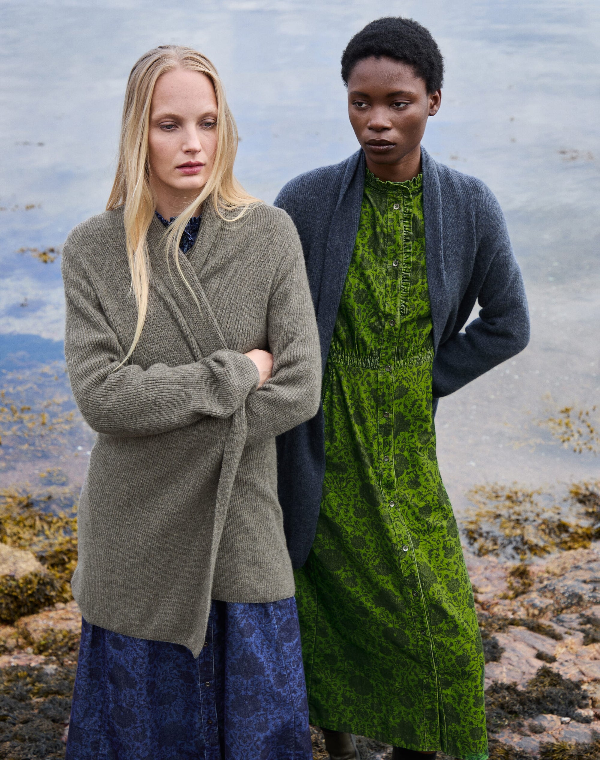 Cashmere Shawl Ribbed Cardigan
