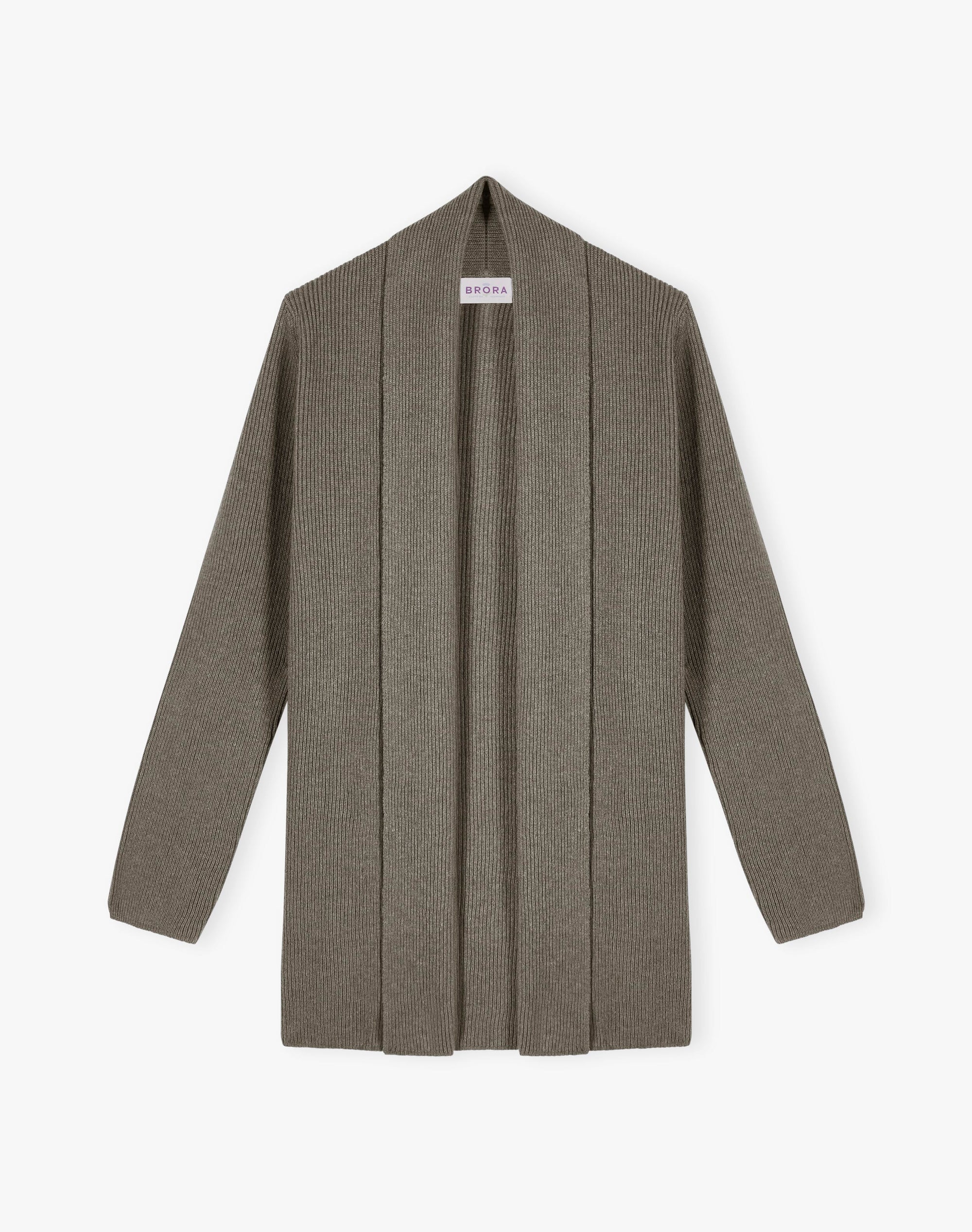 Cashmere Shawl Ribbed Cardigan