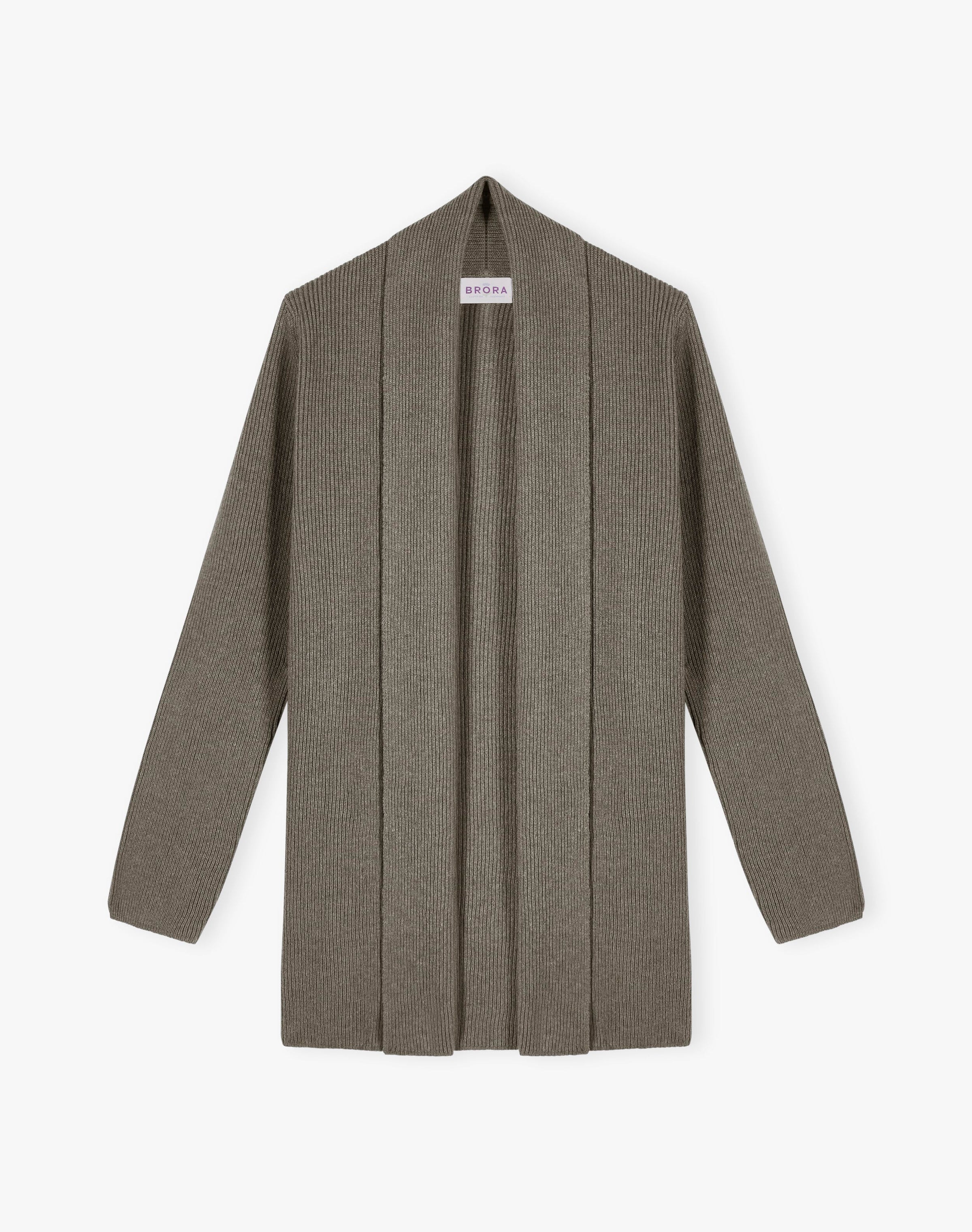 Cashmere Shawl Ribbed Cardigan