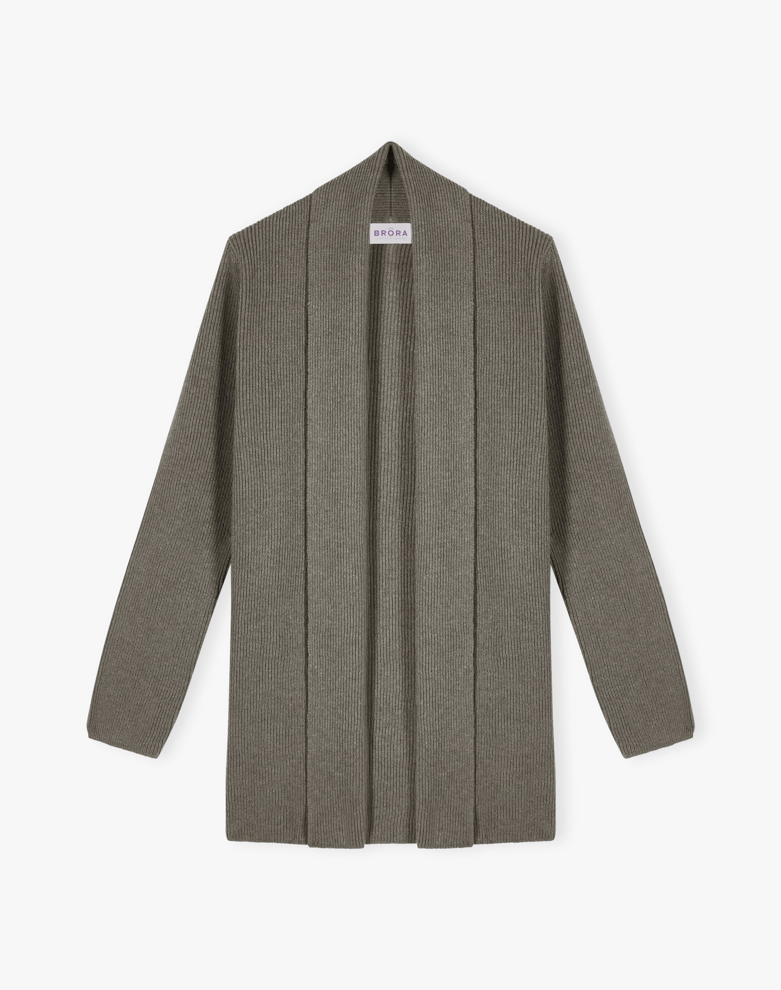 Cashmere Shawl Ribbed Cardigan