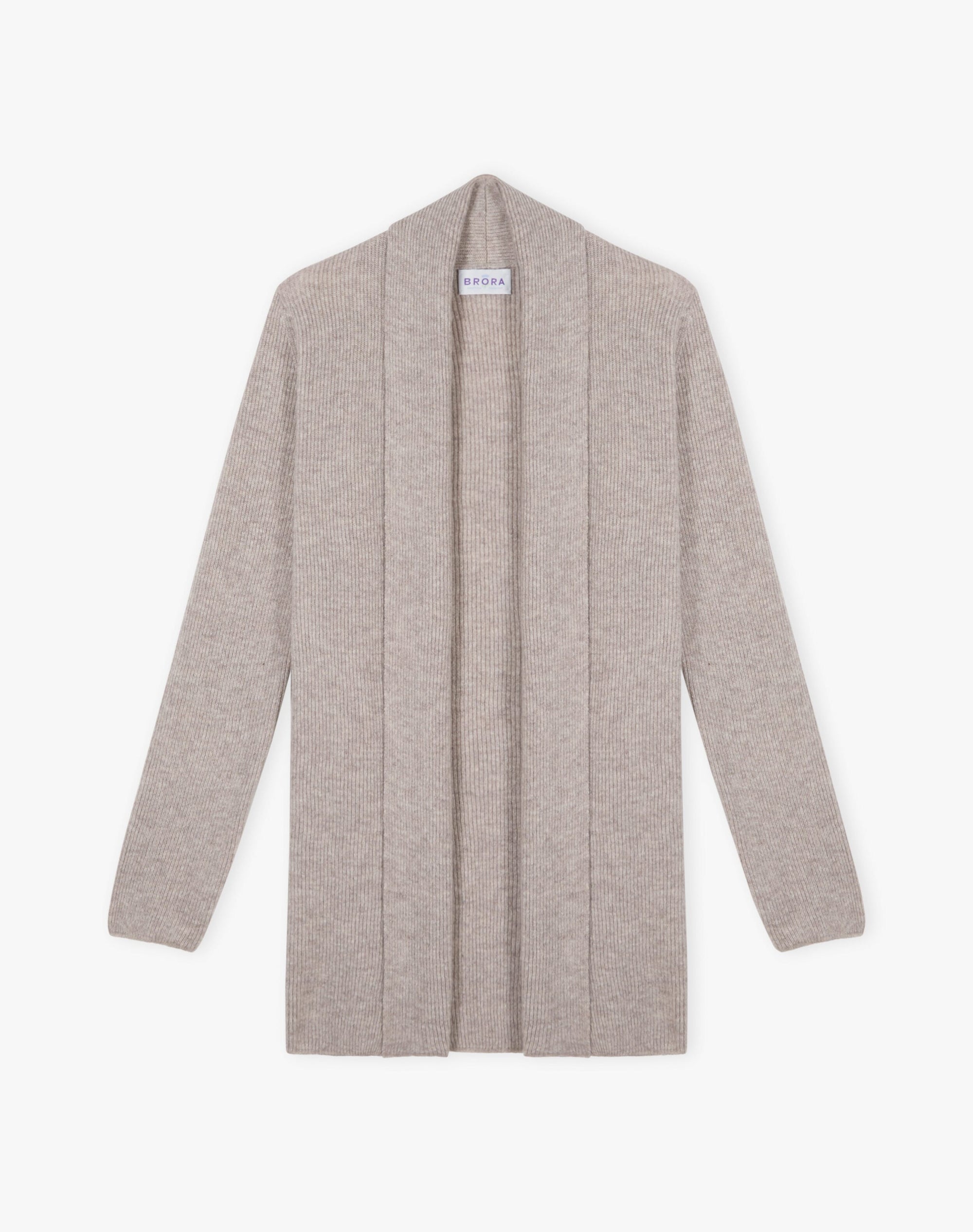 Cashmere Shawl Ribbed Cardigan