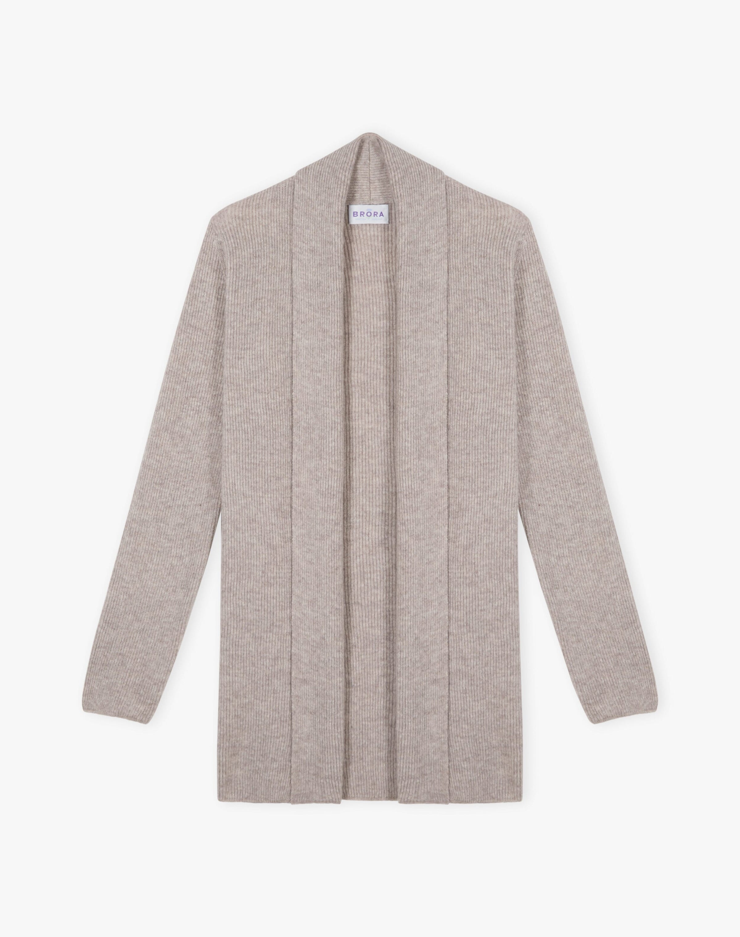 Cashmere Shawl Ribbed Cardigan