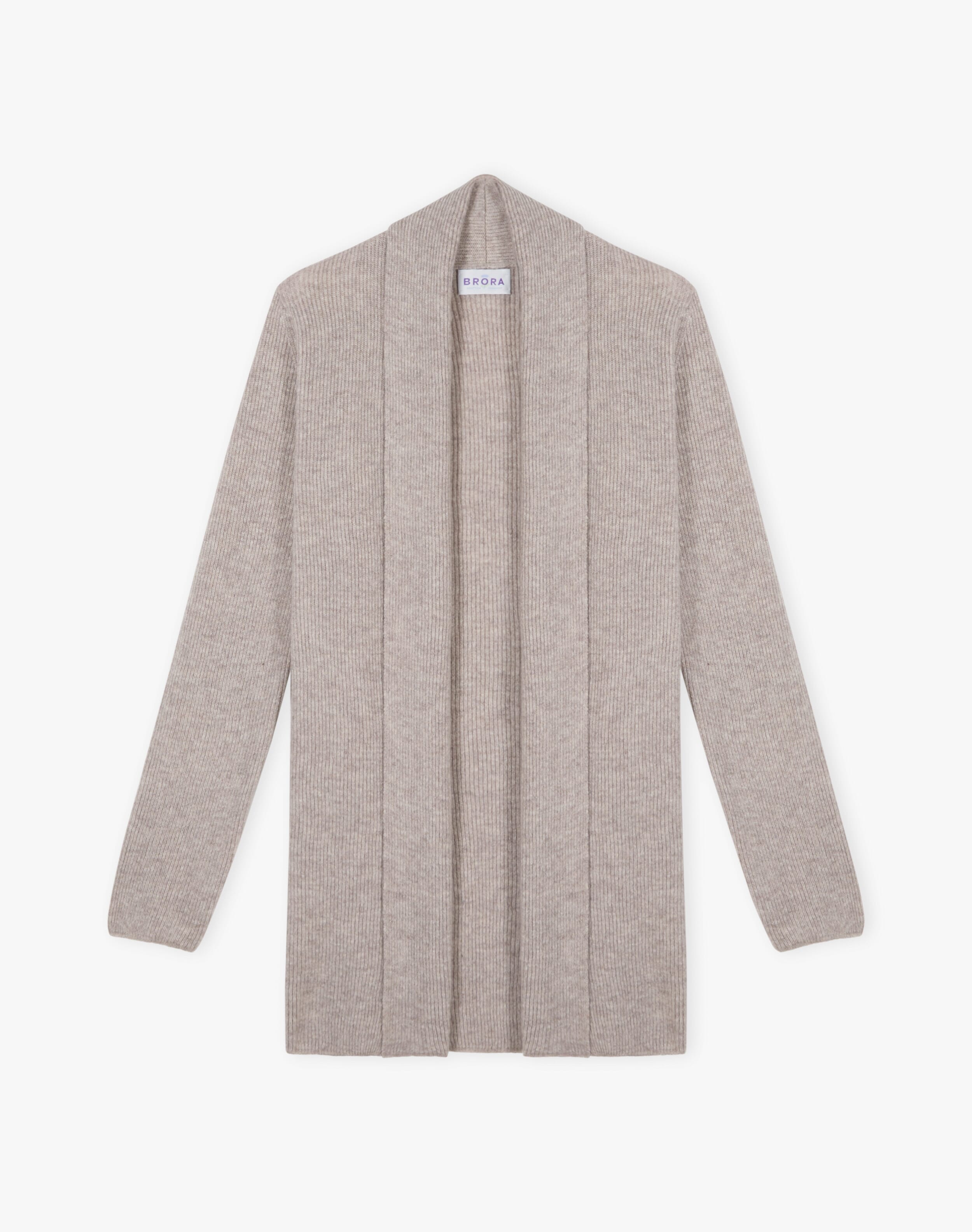 Cashmere Shawl Ribbed Cardigan