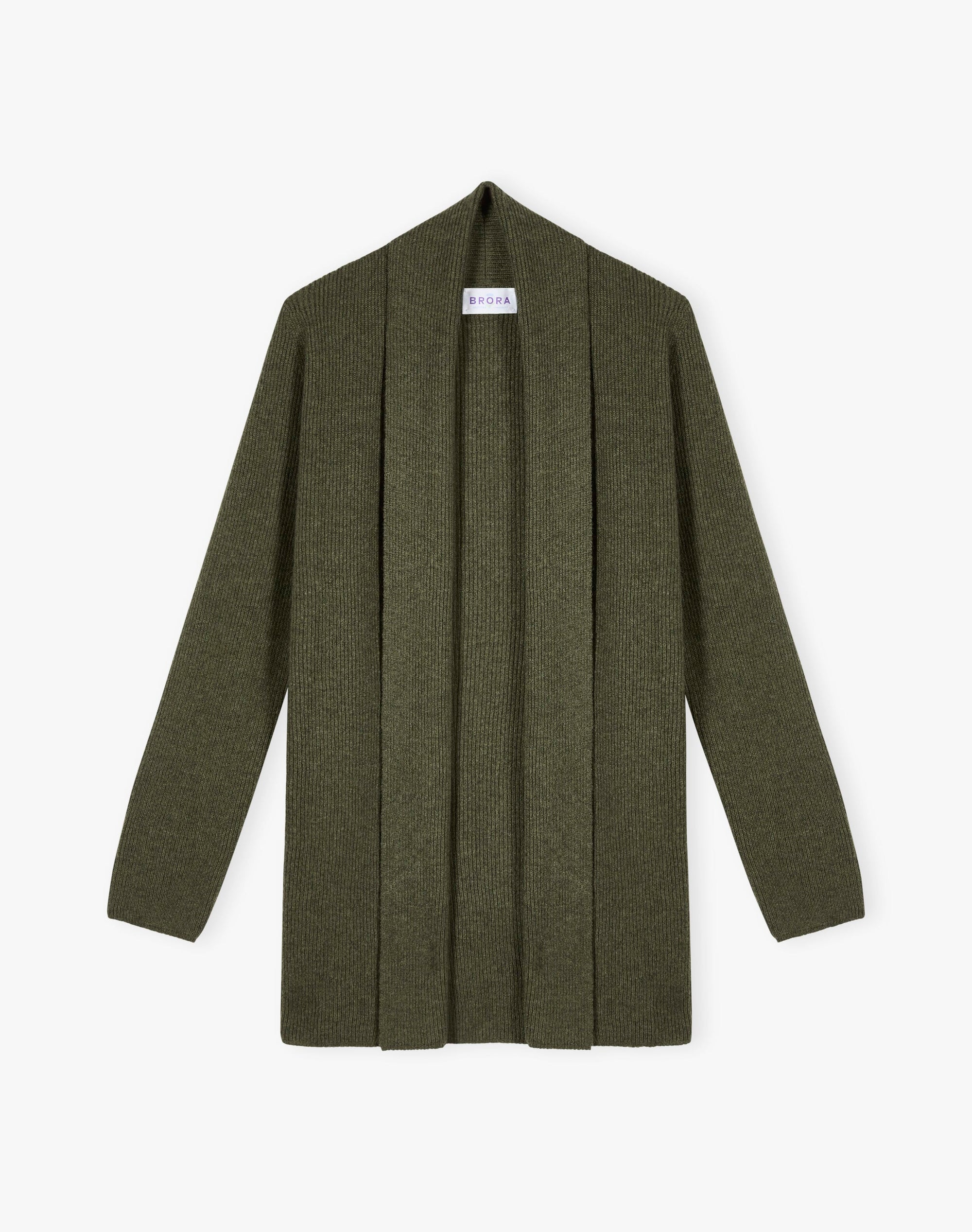 Cashmere Shawl Ribbed Cardigan