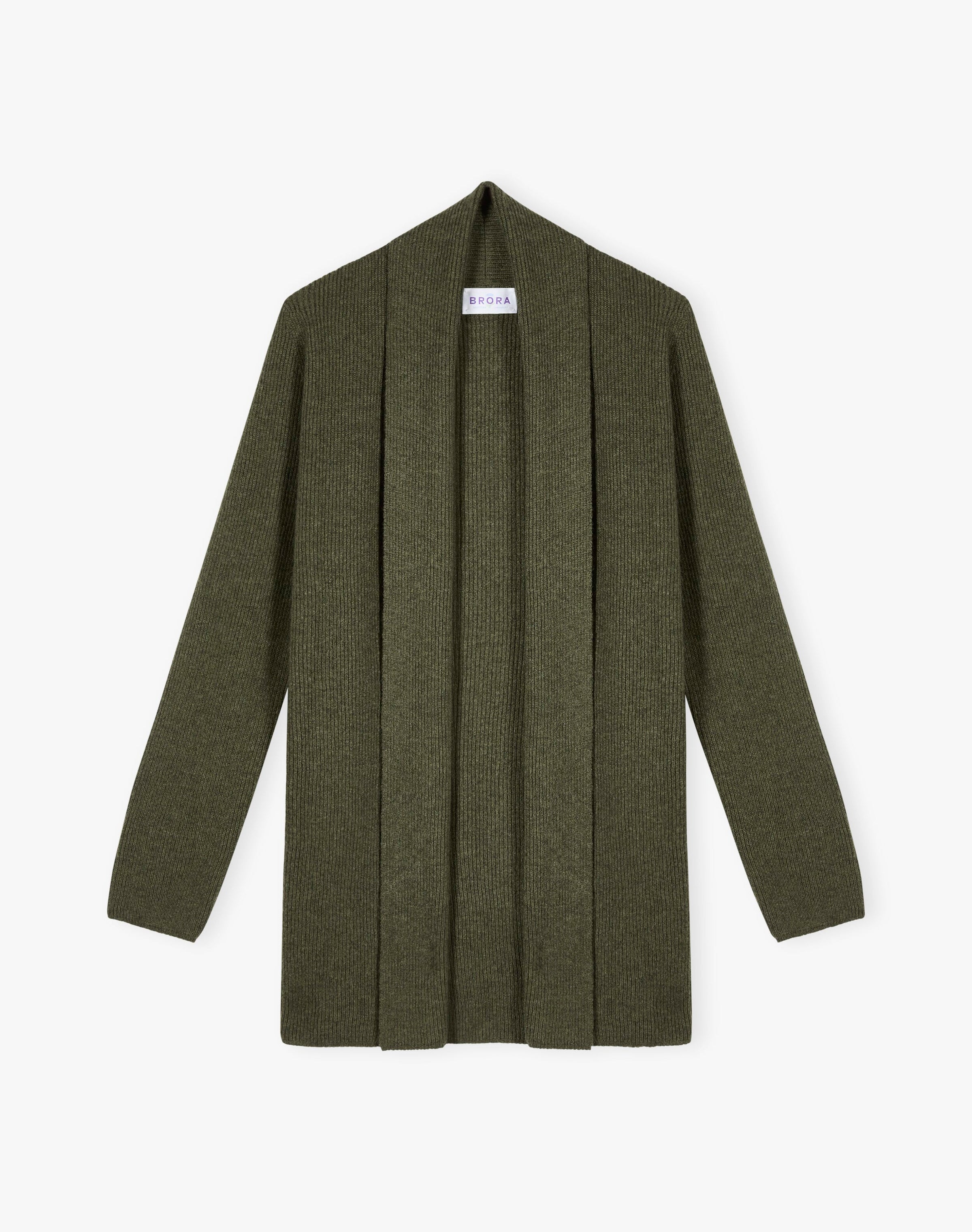 Cashmere Shawl Ribbed Cardigan