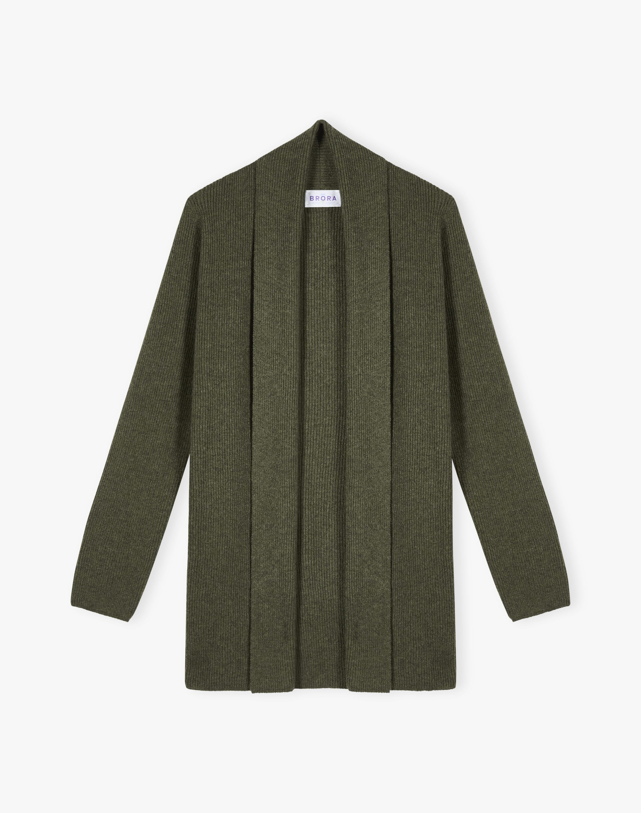 Cashmere Shawl Ribbed Cardigan
