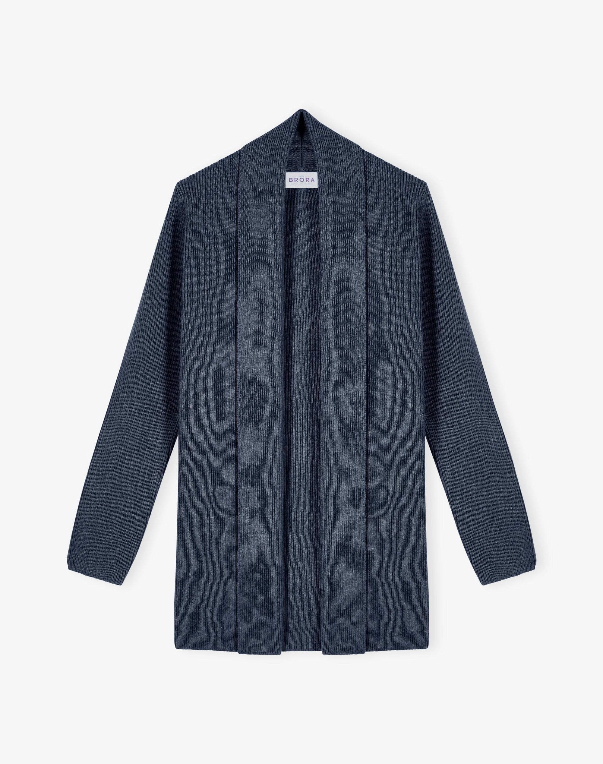 Cashmere Shawl Ribbed Cardigan