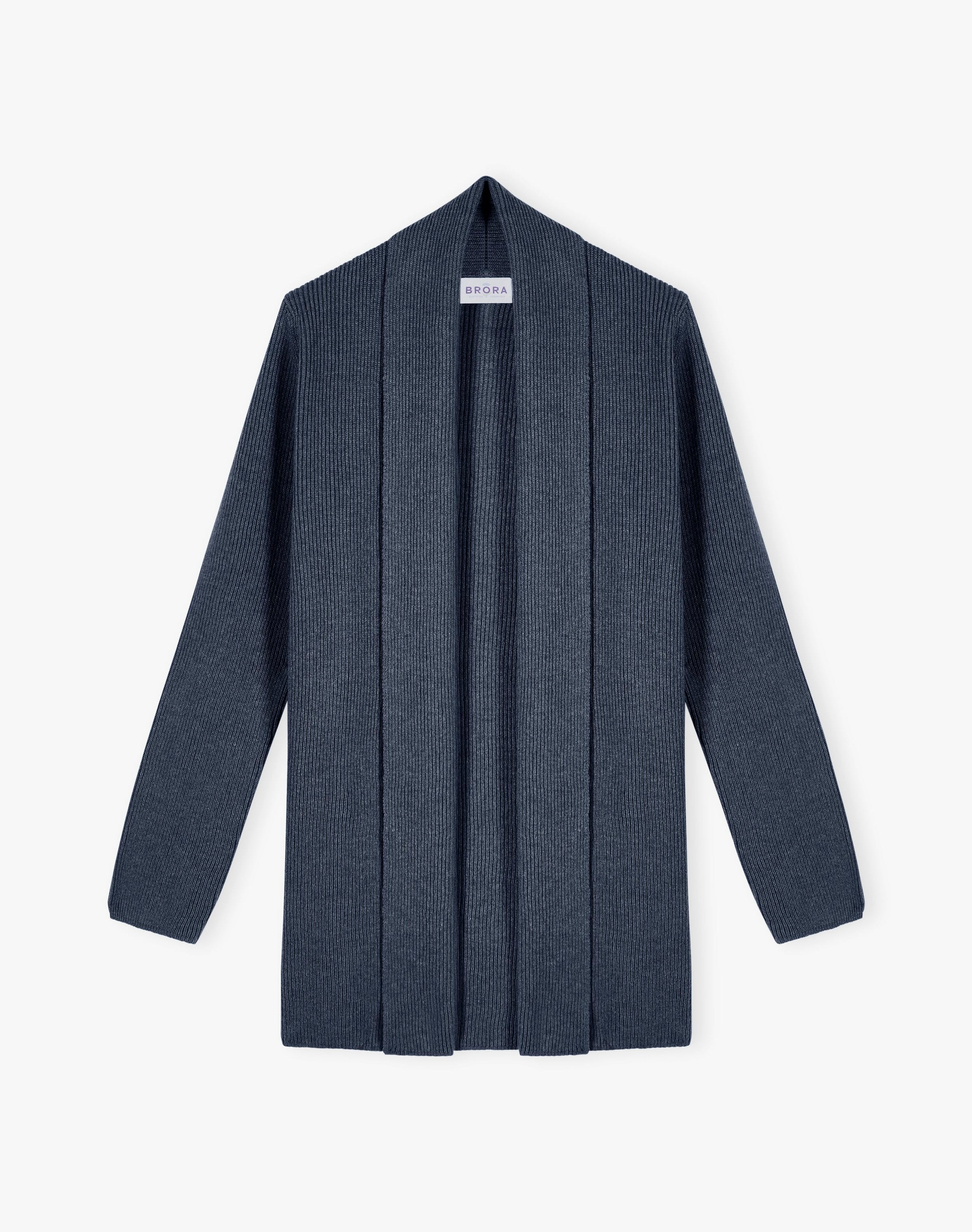 Cashmere Shawl Ribbed Cardigan