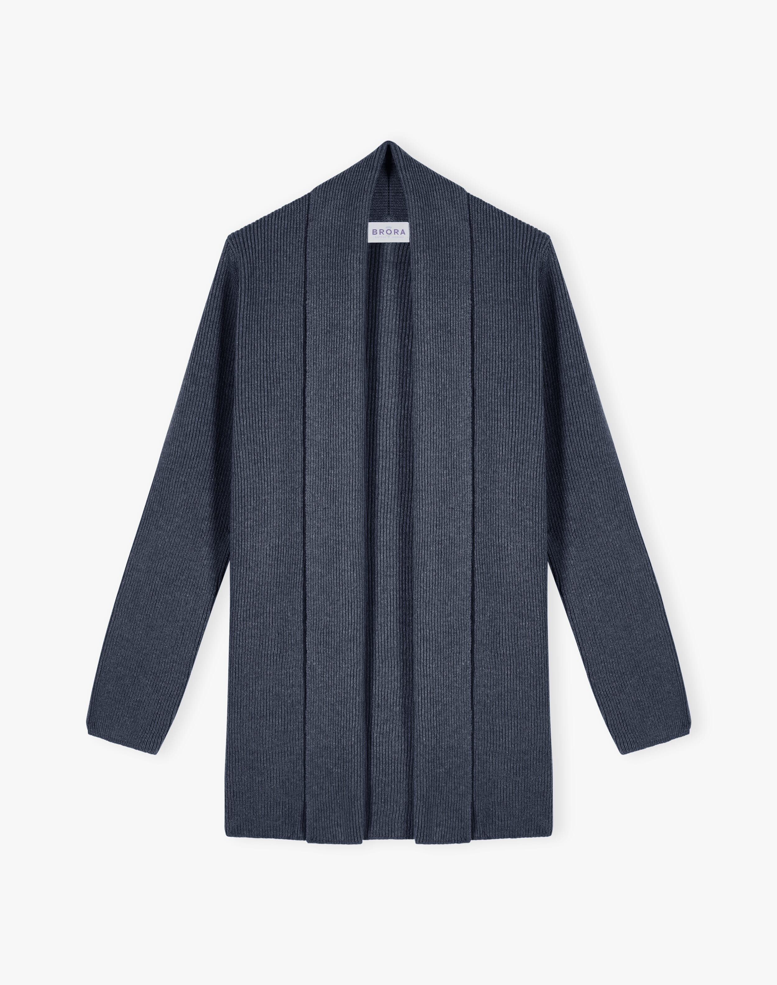 Cashmere Shawl Ribbed Cardigan