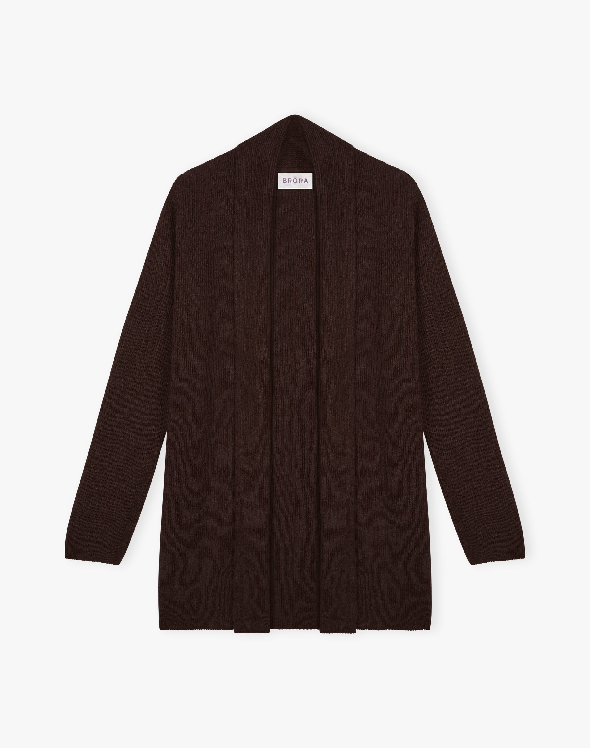 Cashmere Shawl Ribbed Cardigan