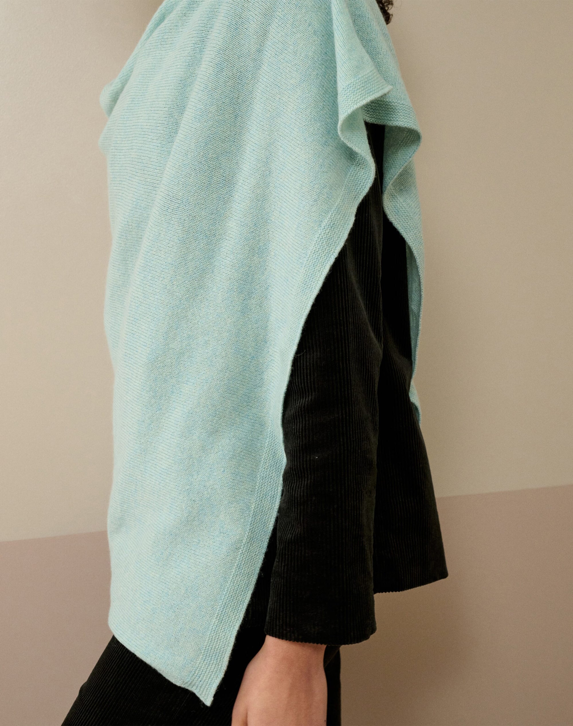 Cashmere Gauzy Knit Poncho