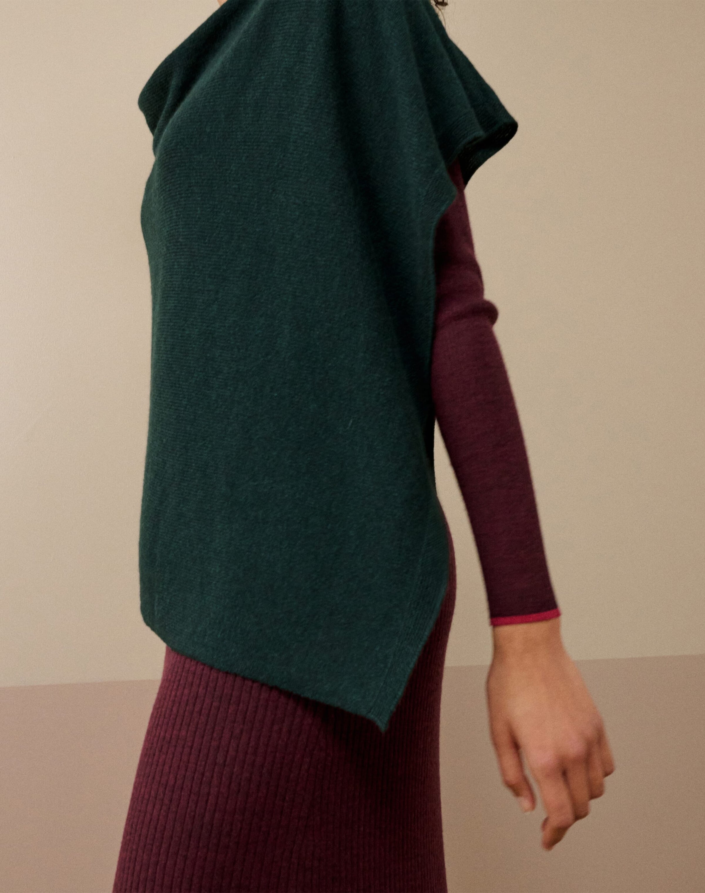 Cashmere Gauzy Knit Poncho
