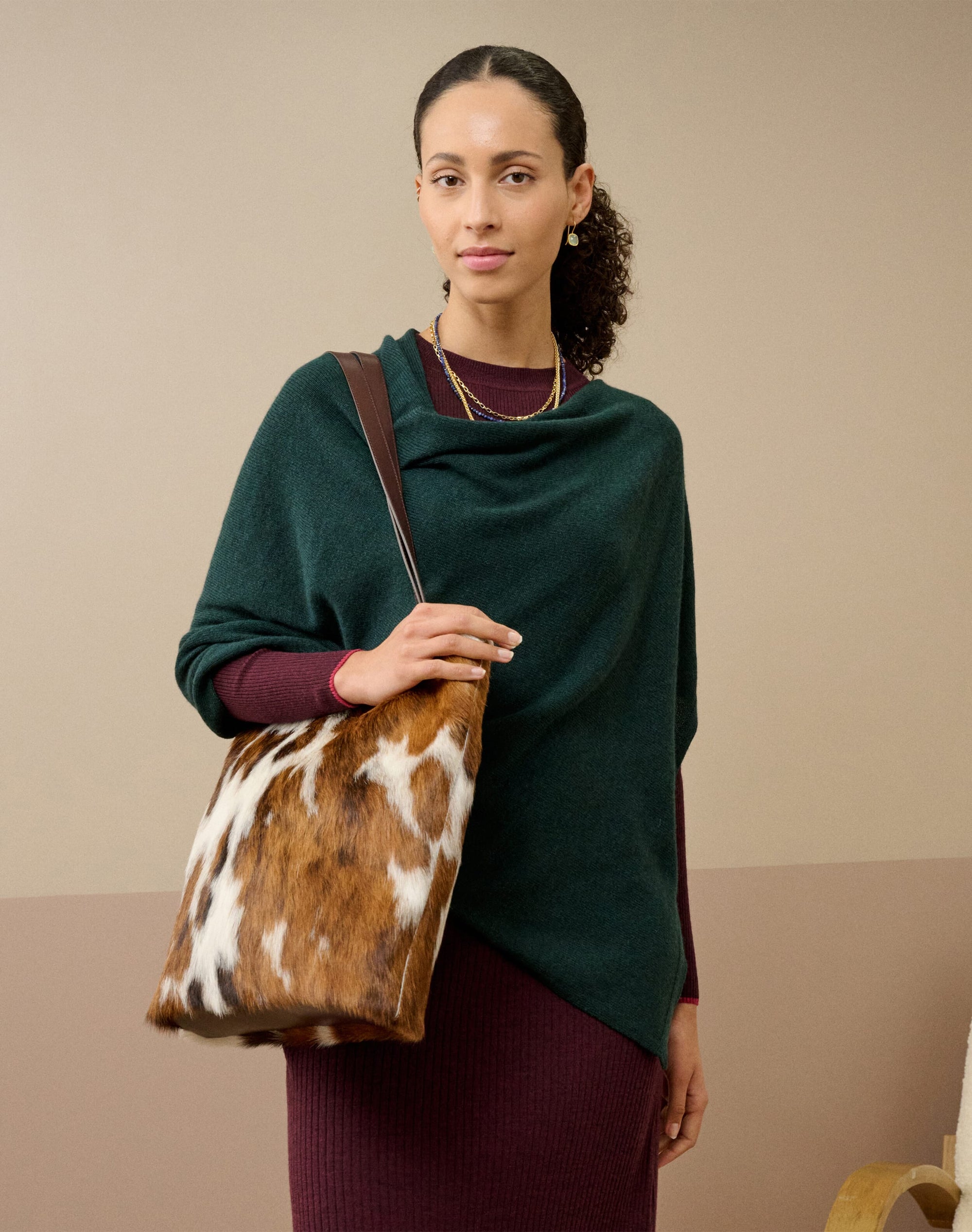 Cashmere Gauzy Knit Poncho