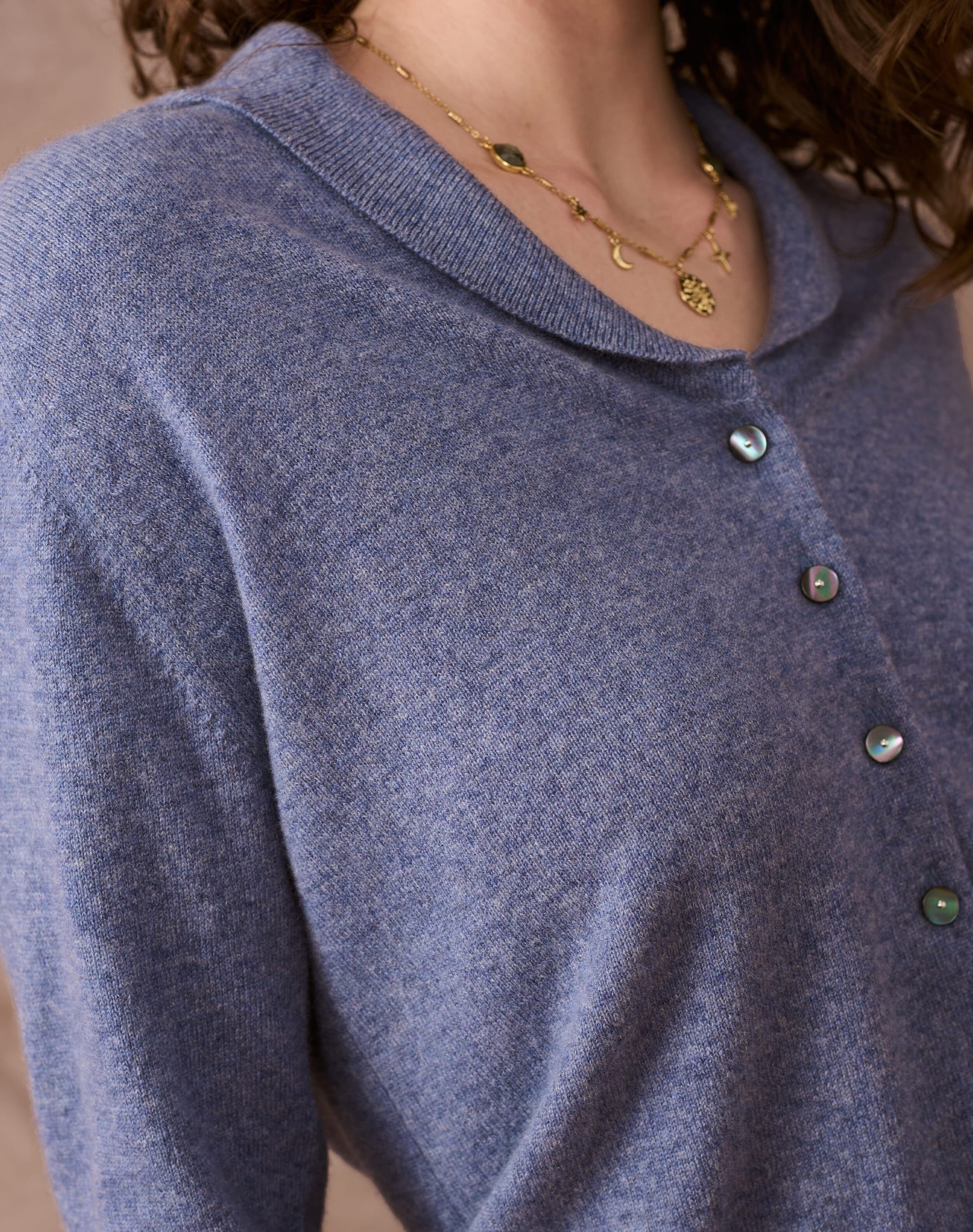 Cashmere Vintage Collar Cardigan