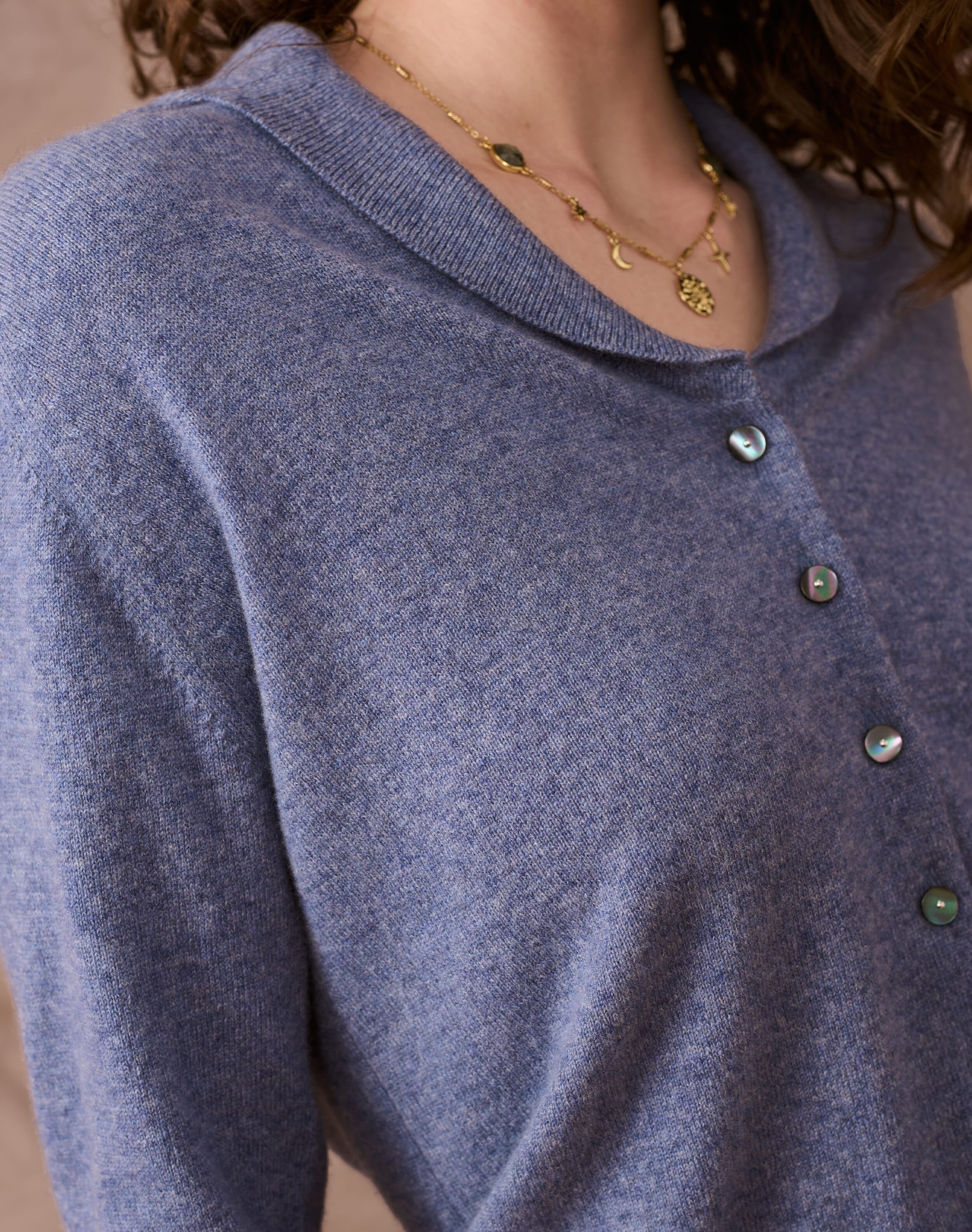 Cashmere Vintage Collar Cardigan