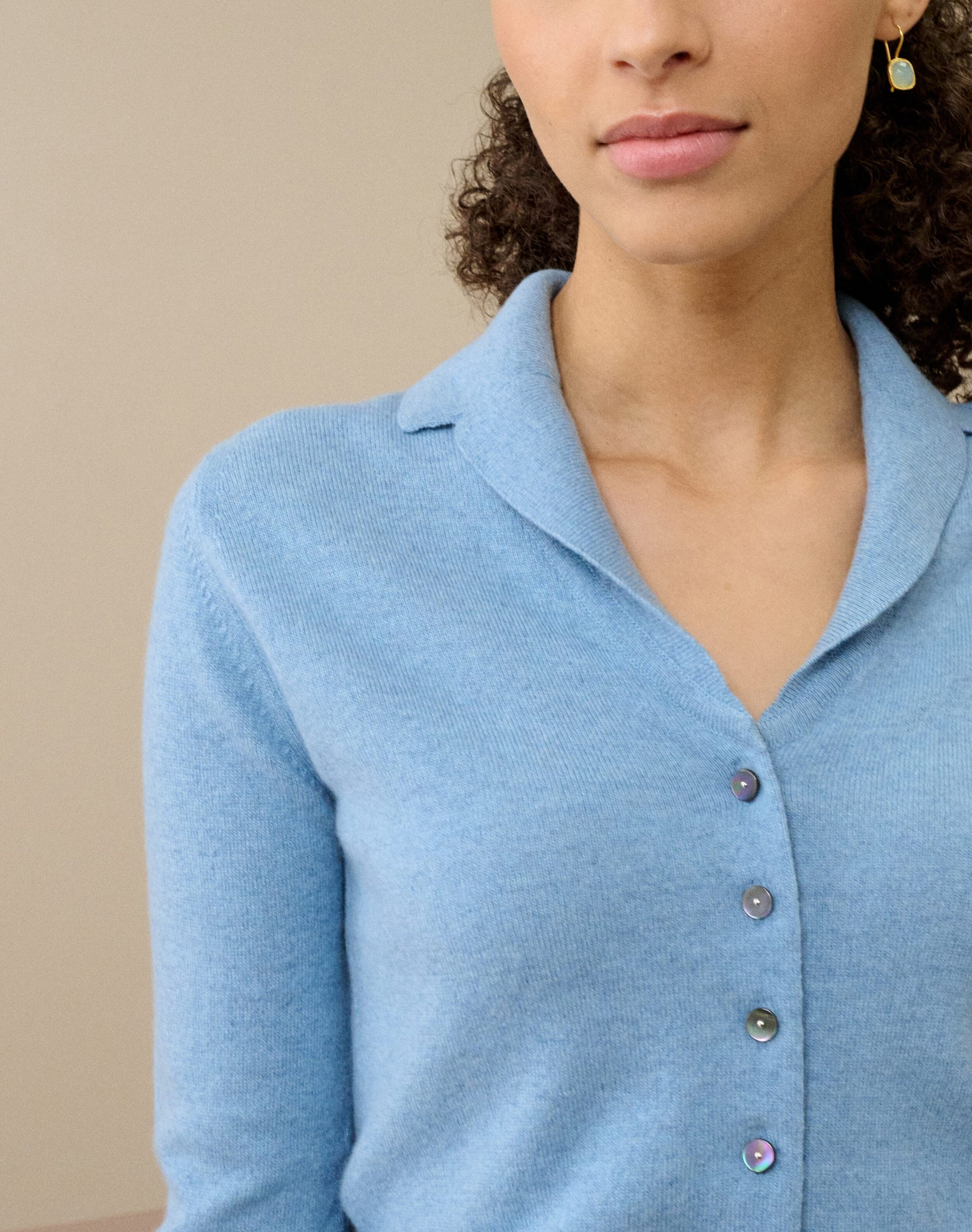 Cashmere Vintage Collar Cardigan