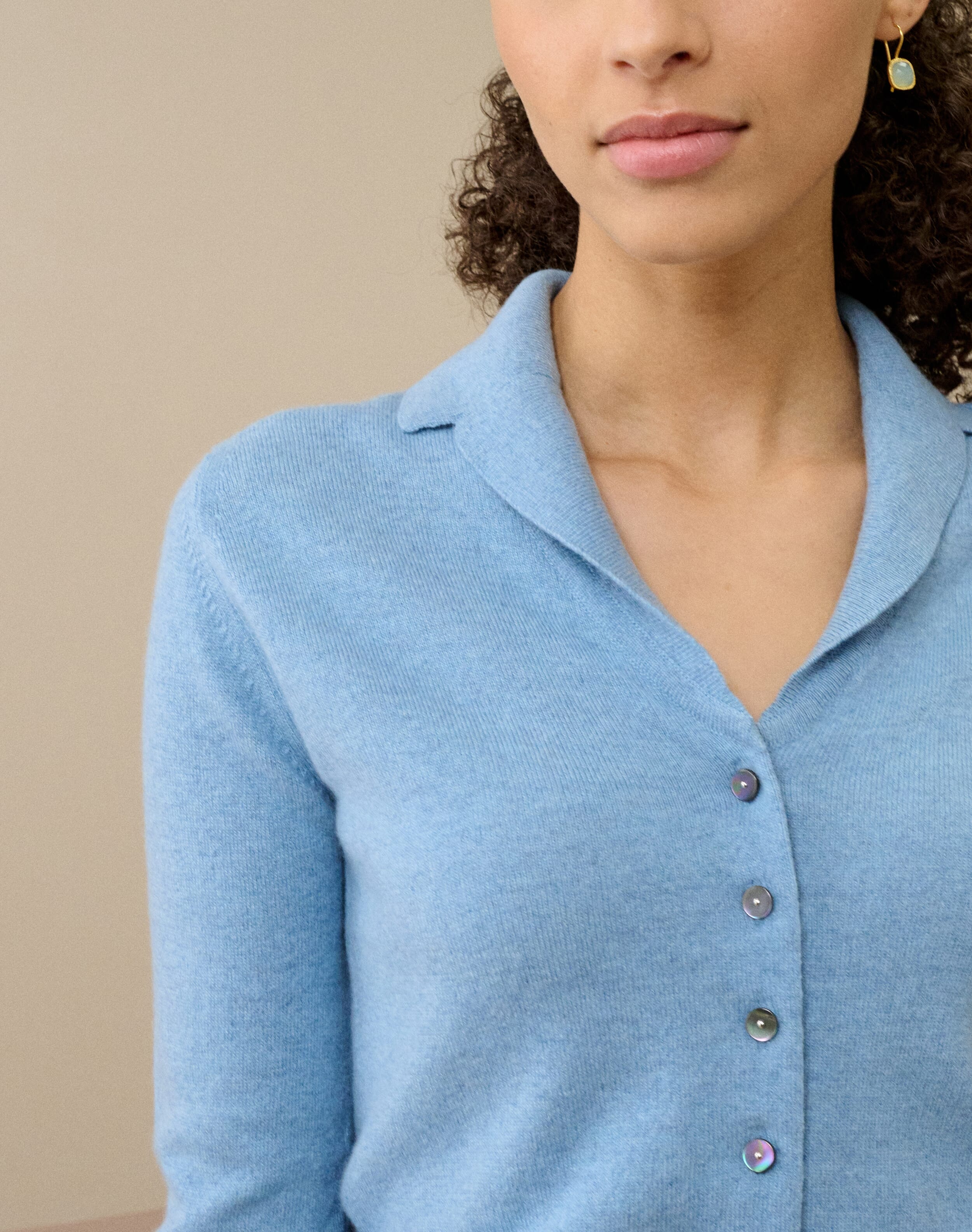 Cashmere Vintage Collar Cardigan