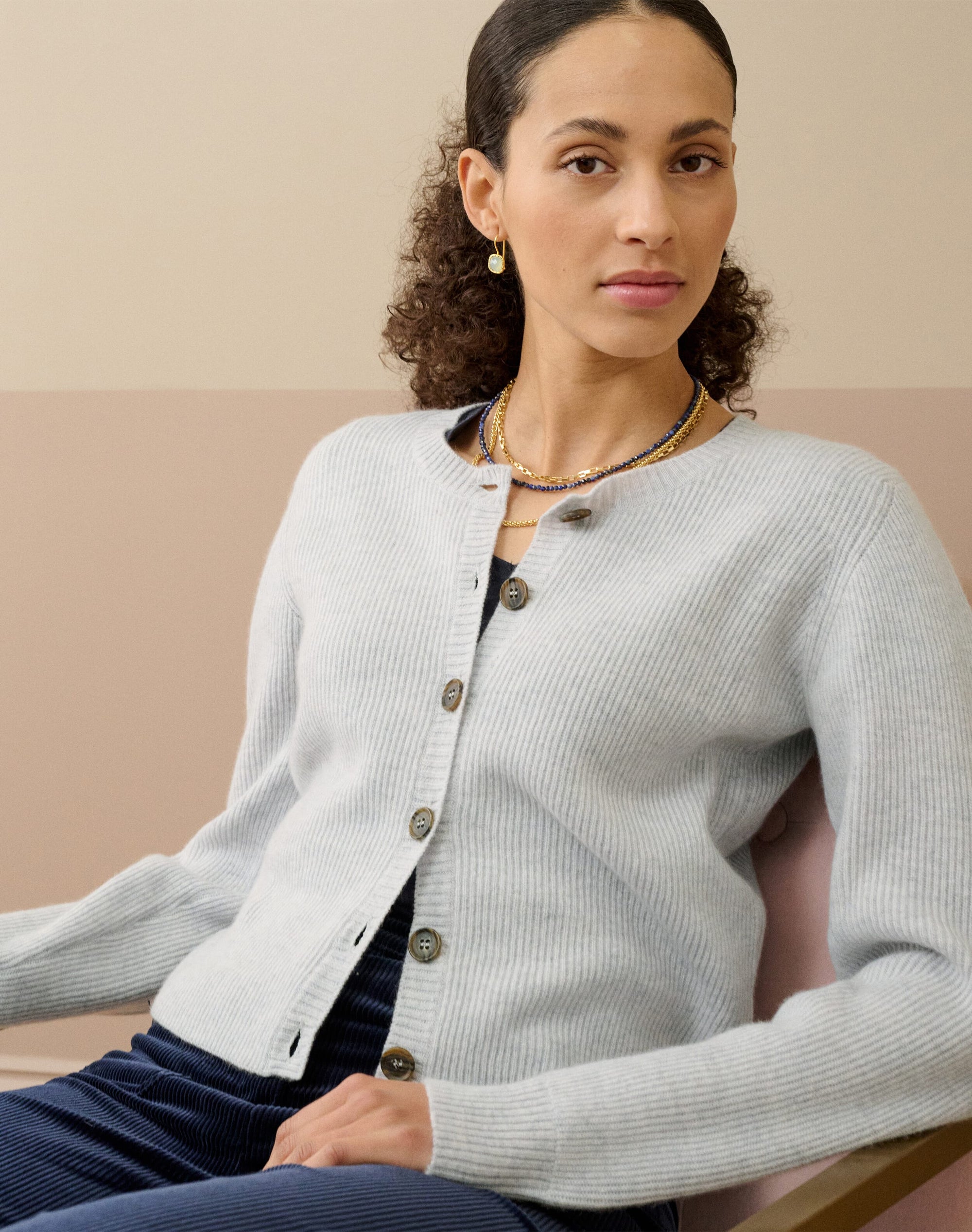 Cashmere Ribbed Cardigan