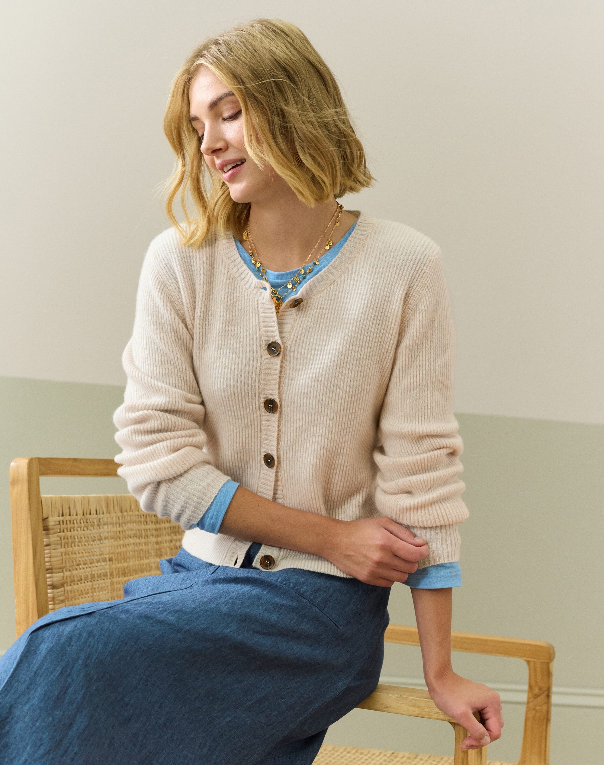 Cashmere Ribbed Cardigan