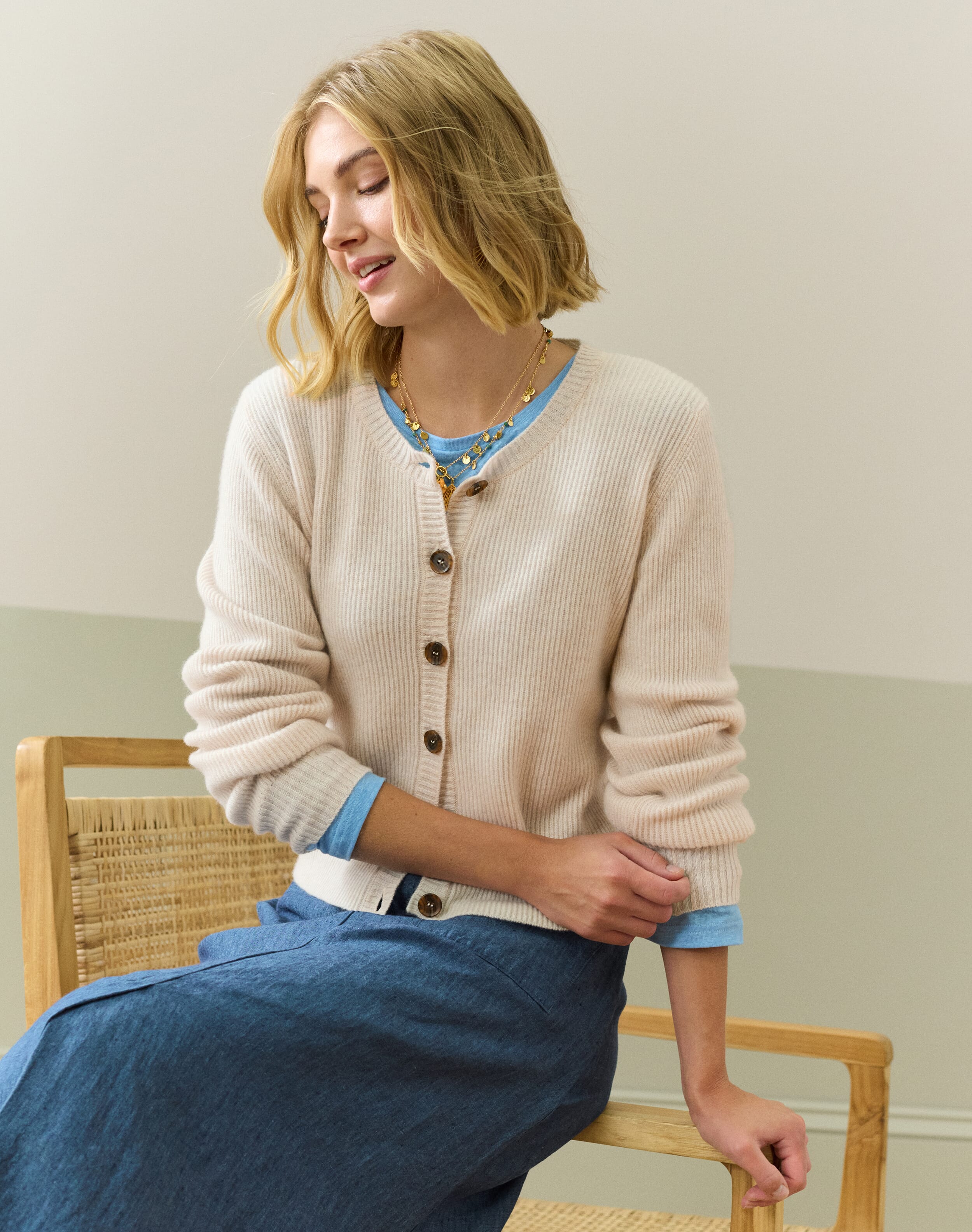 Cashmere Ribbed Cardigan