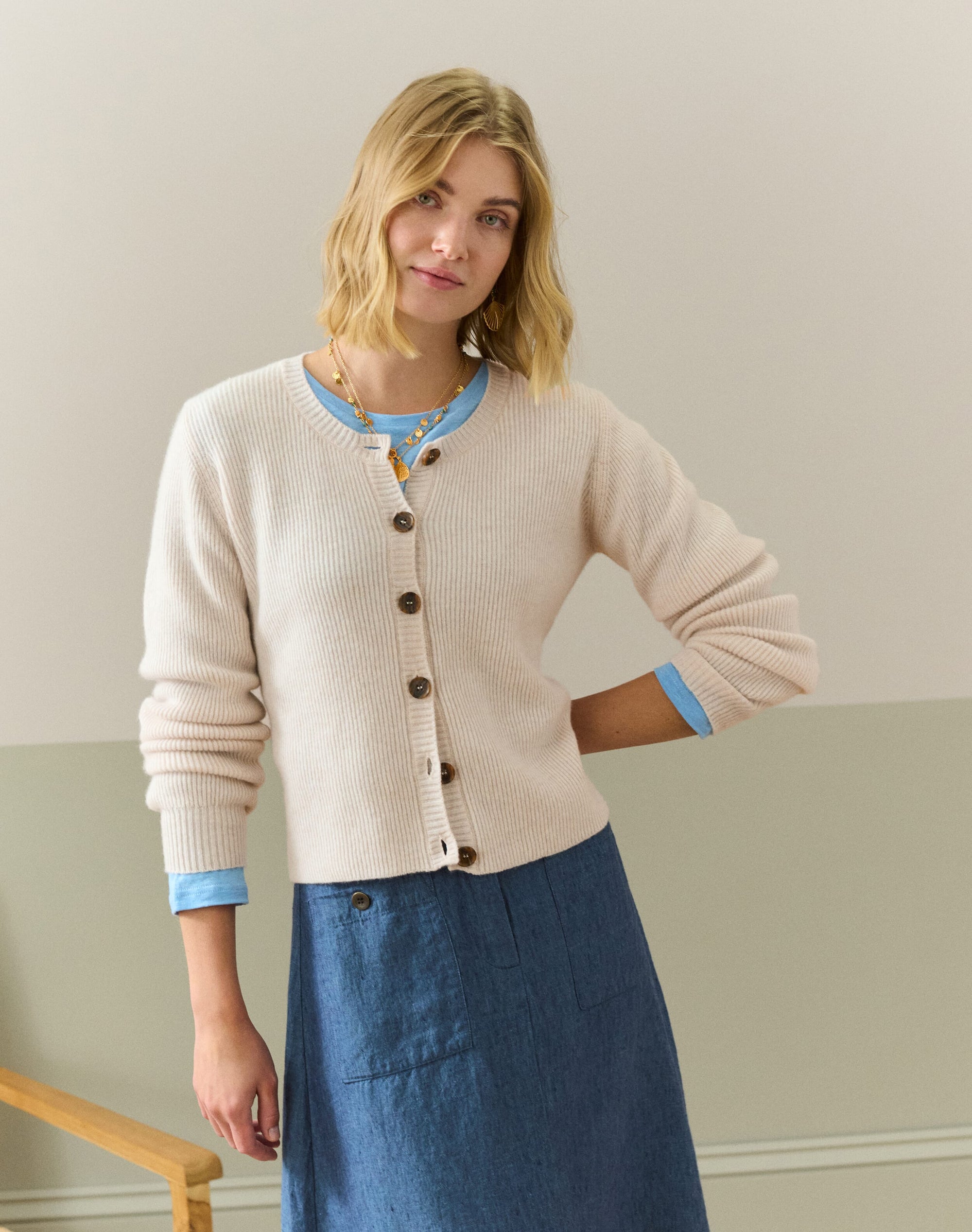 Cashmere Ribbed Cardigan