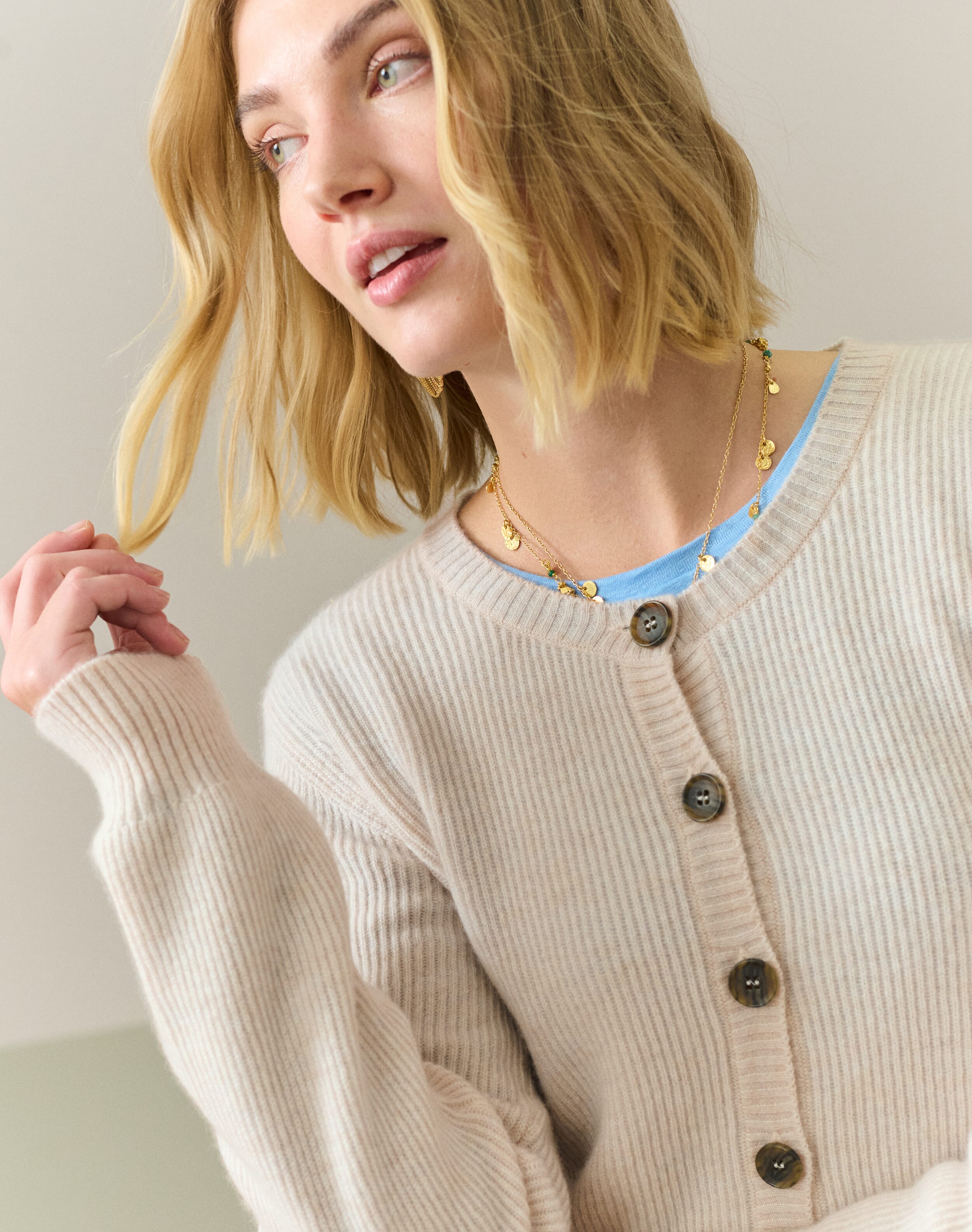 Cashmere Ribbed Cardigan