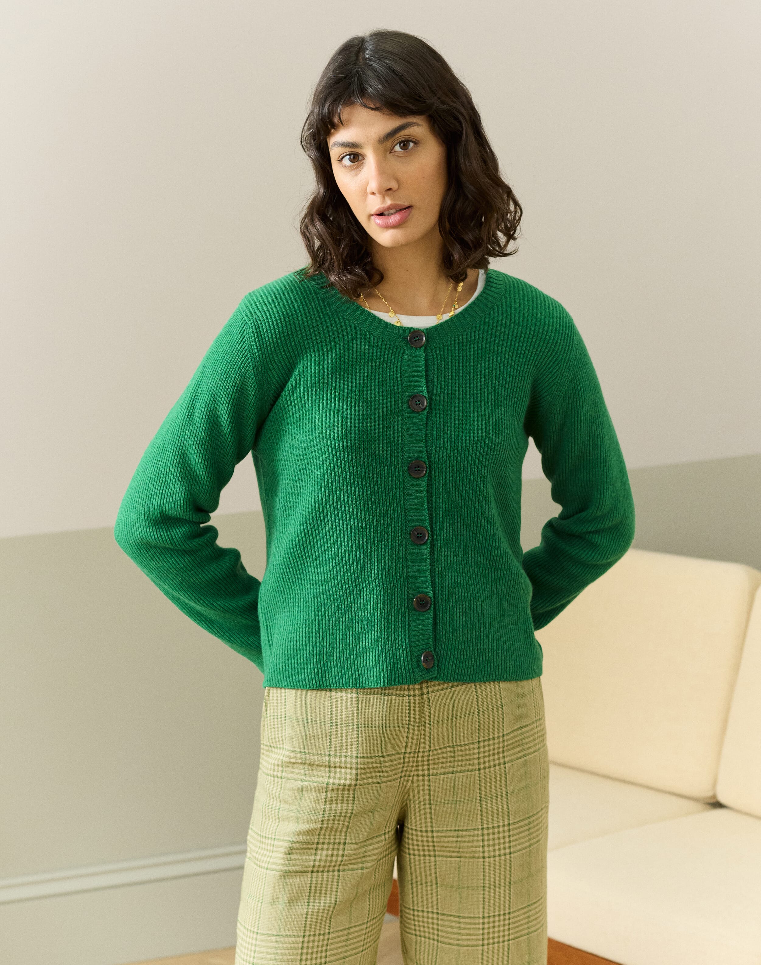 Cashmere Ribbed Cardigan