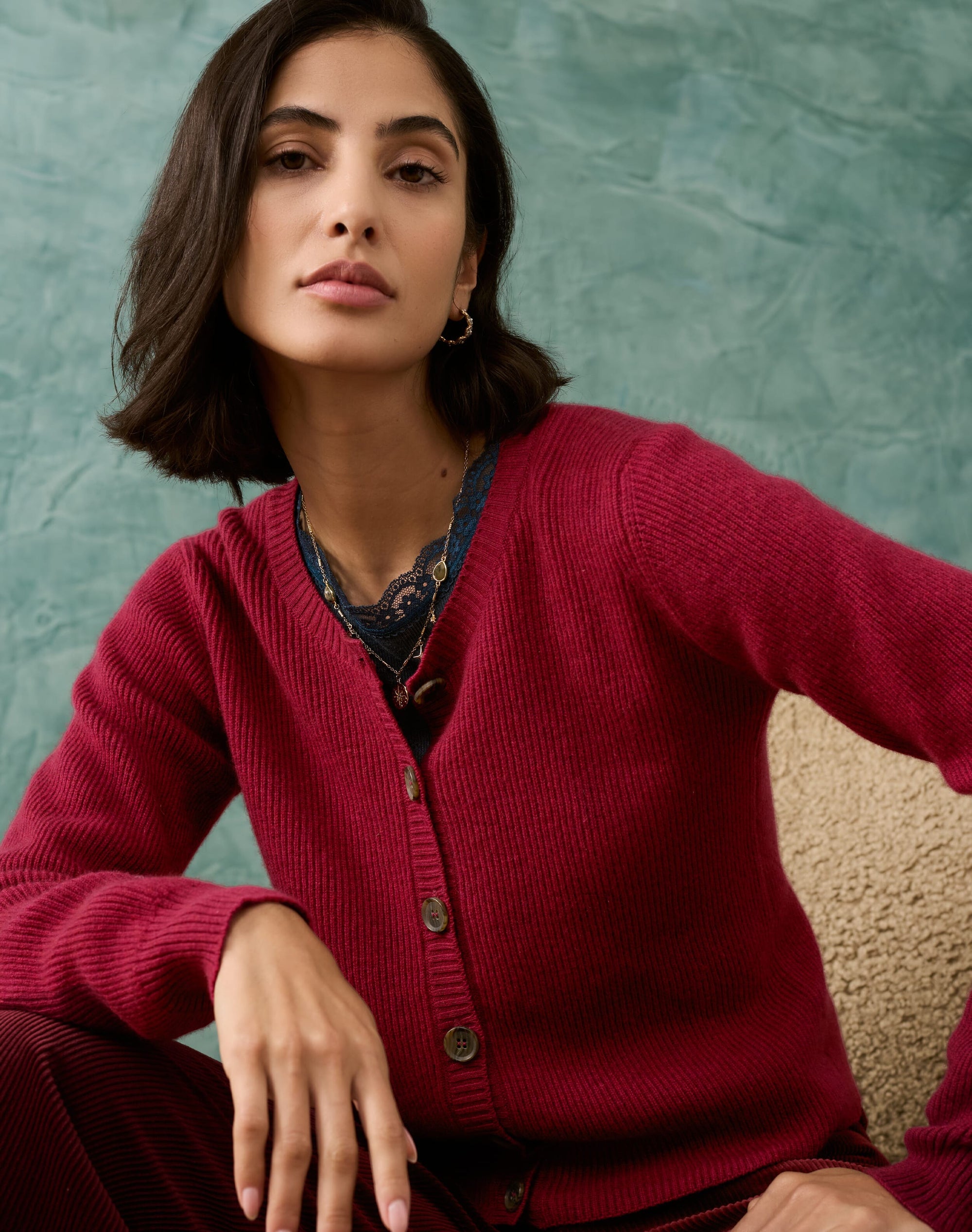 Cashmere Ribbed Cardigan