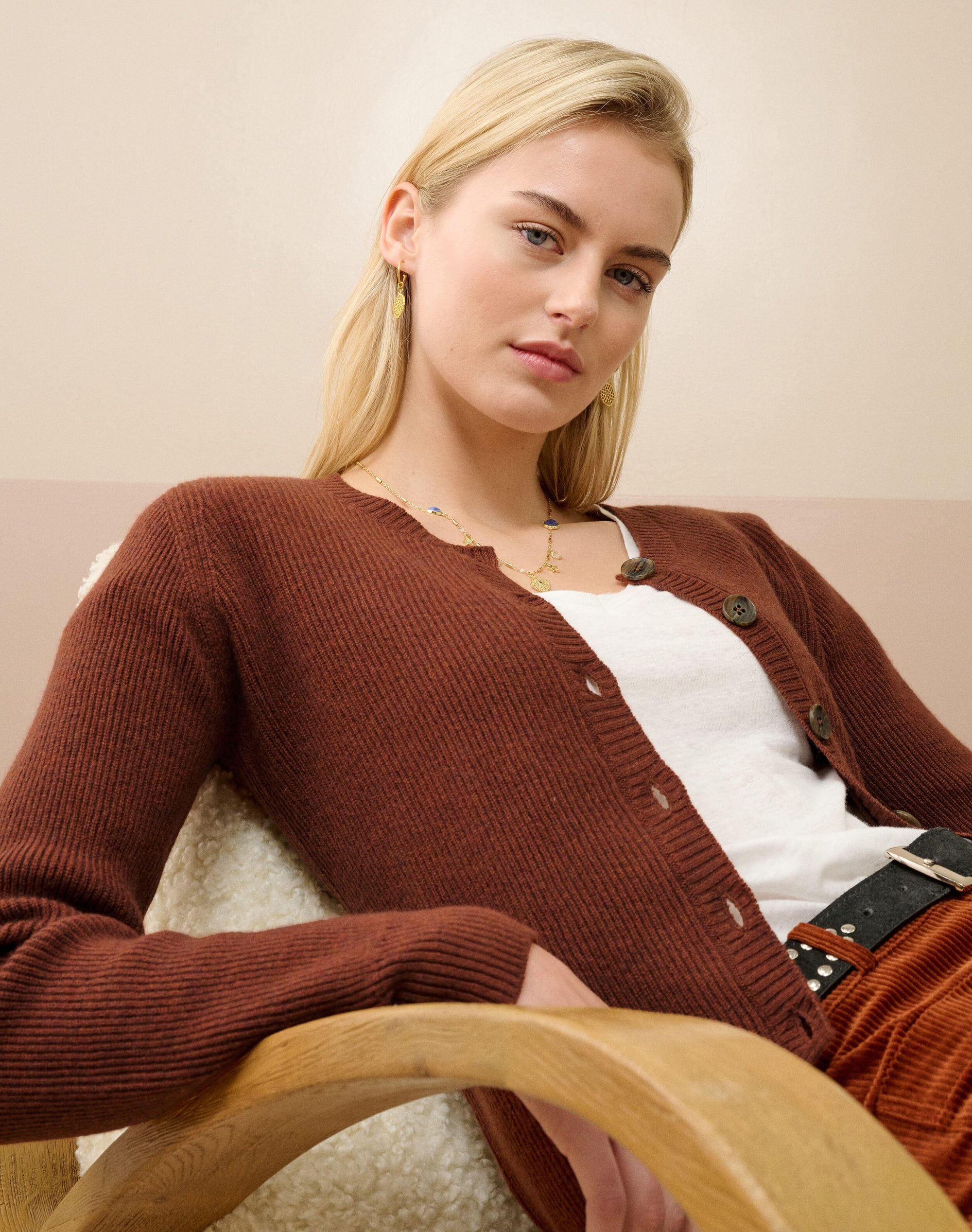 Cashmere Ribbed Cardigan