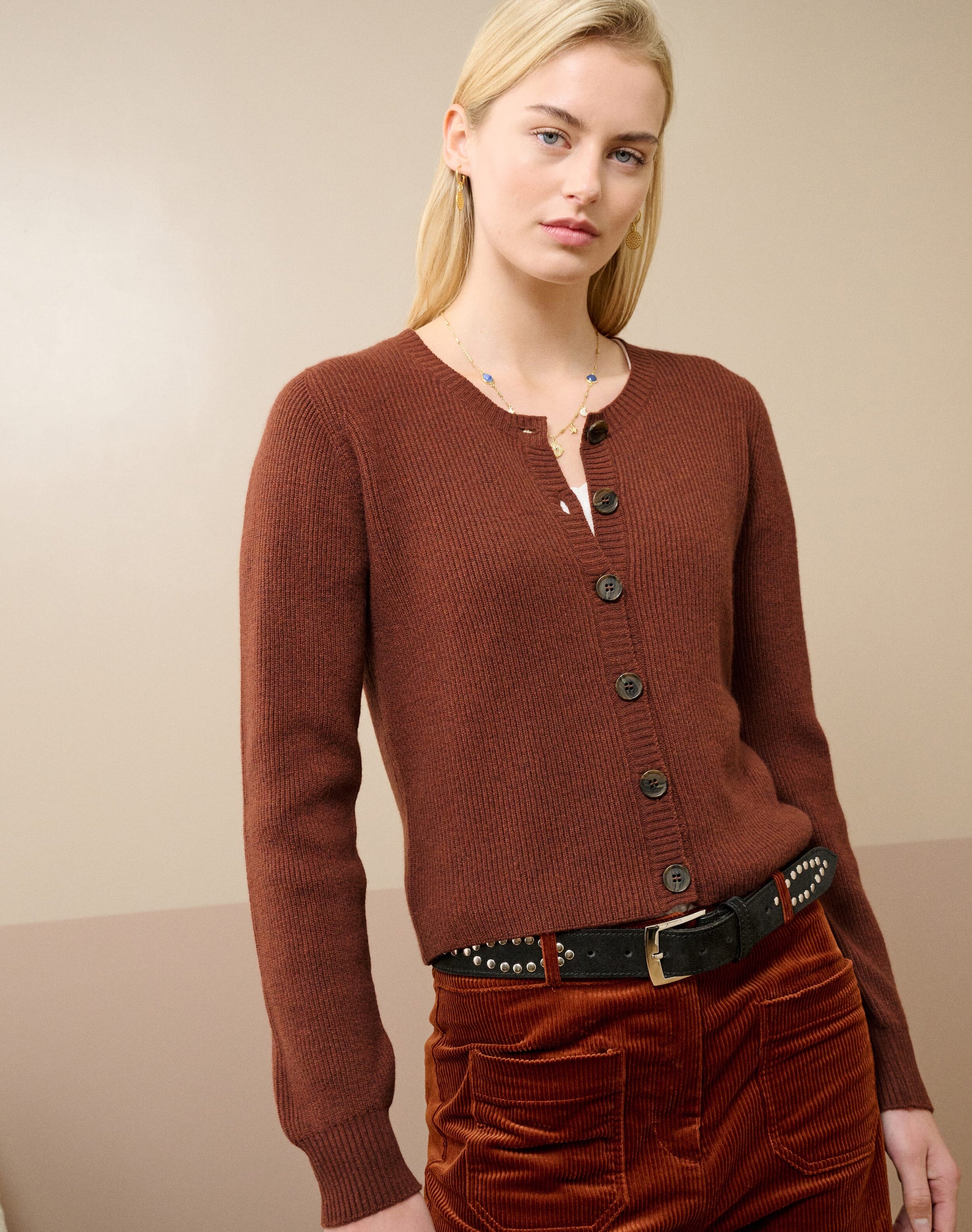 Cashmere Ribbed Cardigan