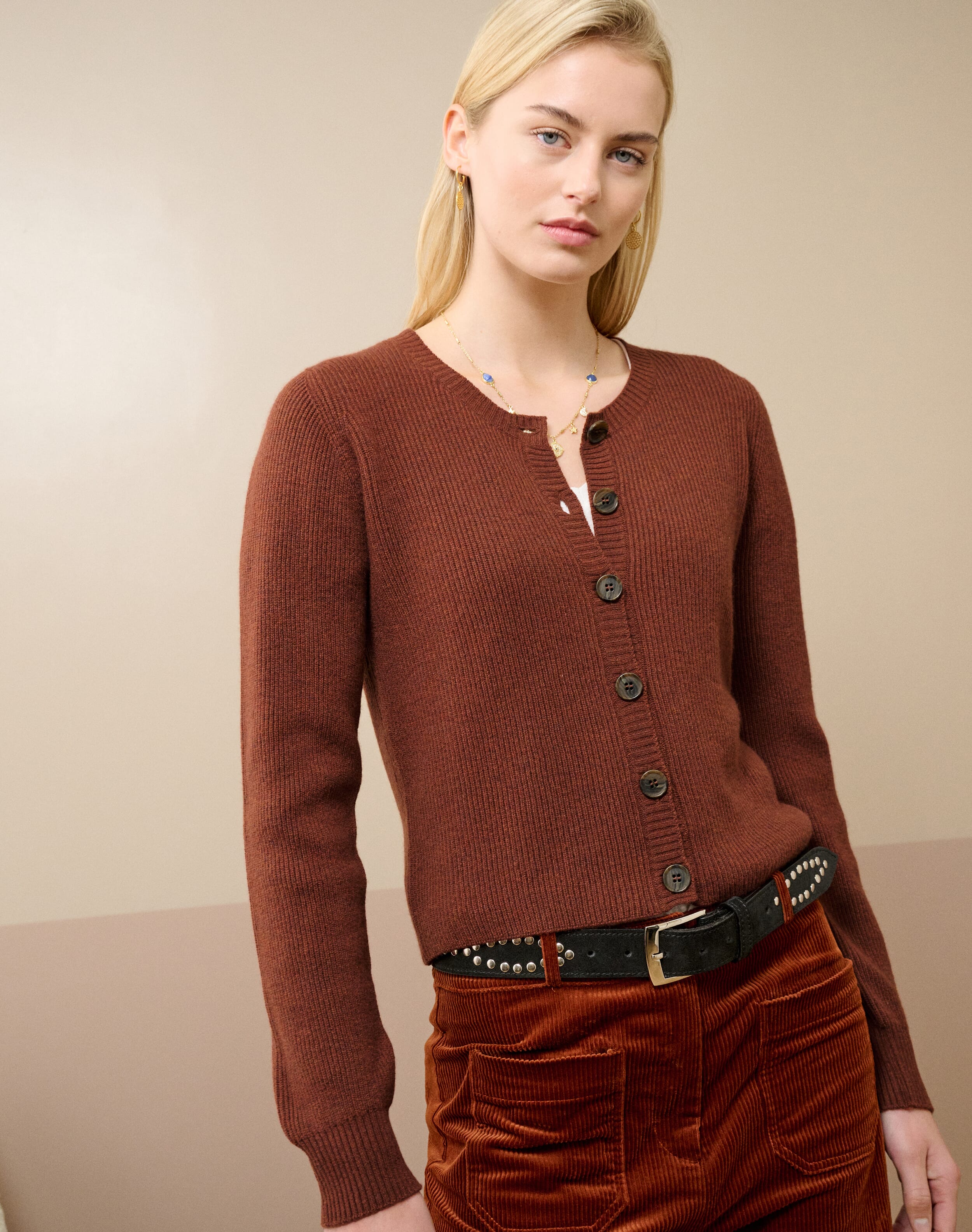 Cashmere Ribbed Cardigan