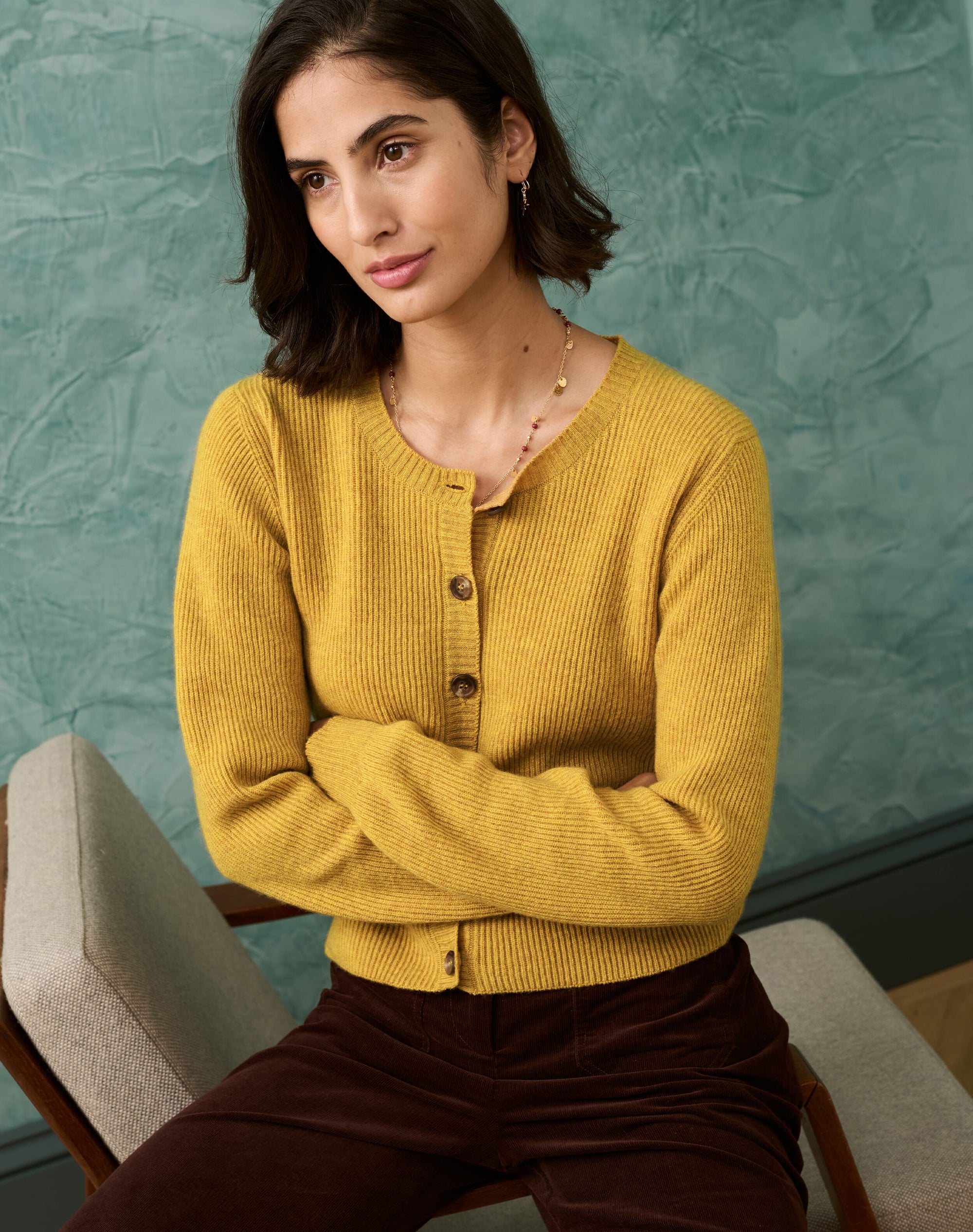 Cashmere Ribbed Cardigan