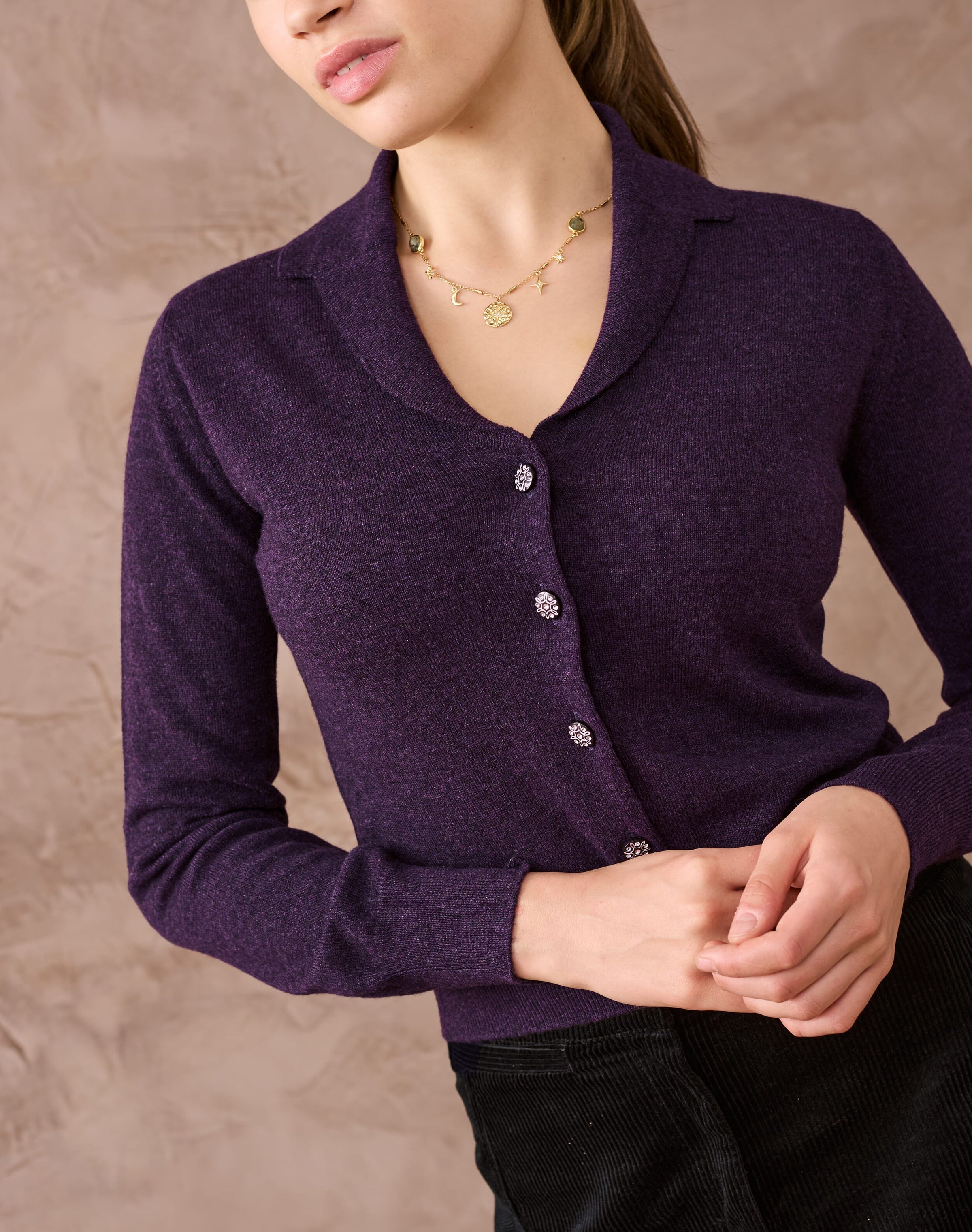 Cashmere Collared Cardigan